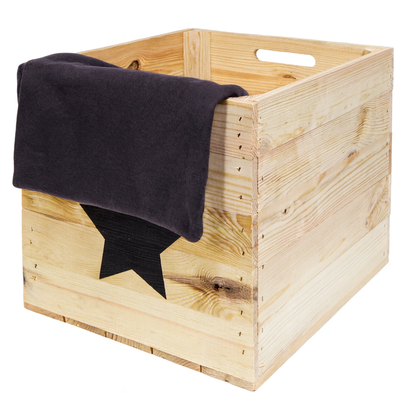 Aufbewahrungskiste Kallax Natur Stern schwarz passend für Kallax und Expeditregale Regaleinsatz