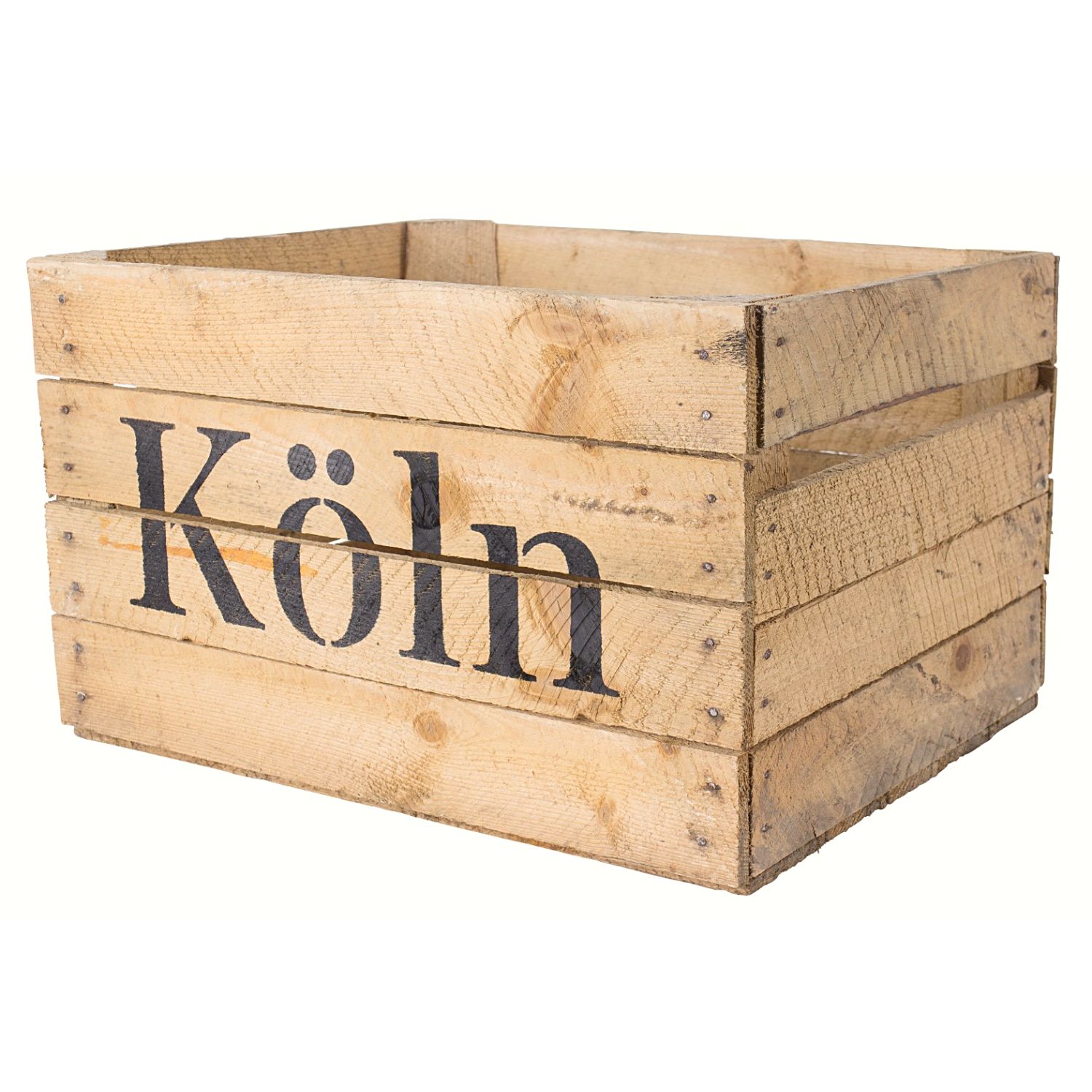 Stylische gebrauchte alte Apfelkiste mit Aufdruck "Köln" 50x40x30cm Stylische gebrauchte alte Apfelkiste mit Aufdruck "Köln" 50x40x30cm