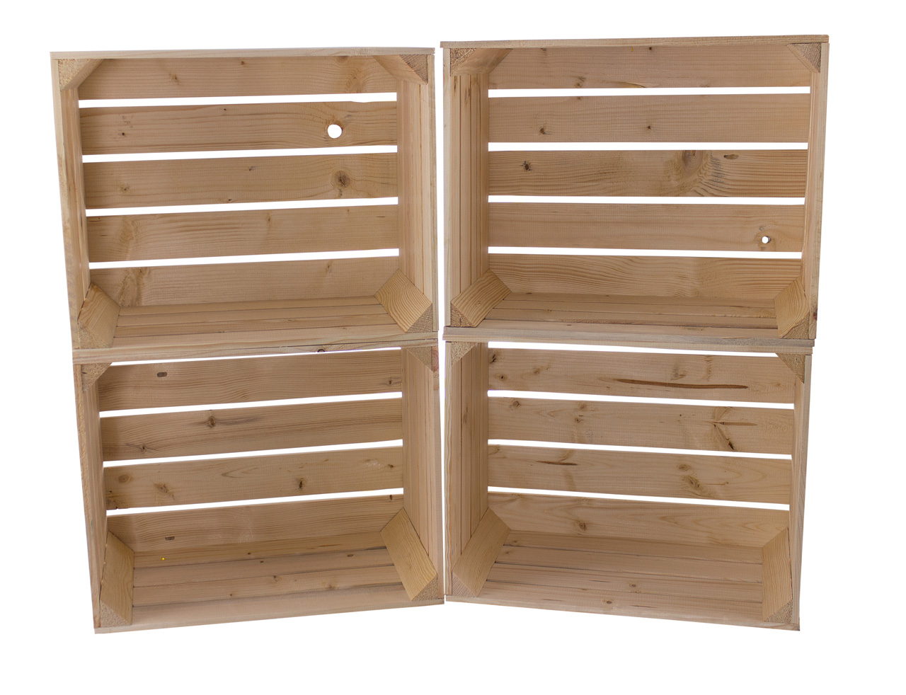 12x Neue helle Apfelkiste 50x40x30cm
