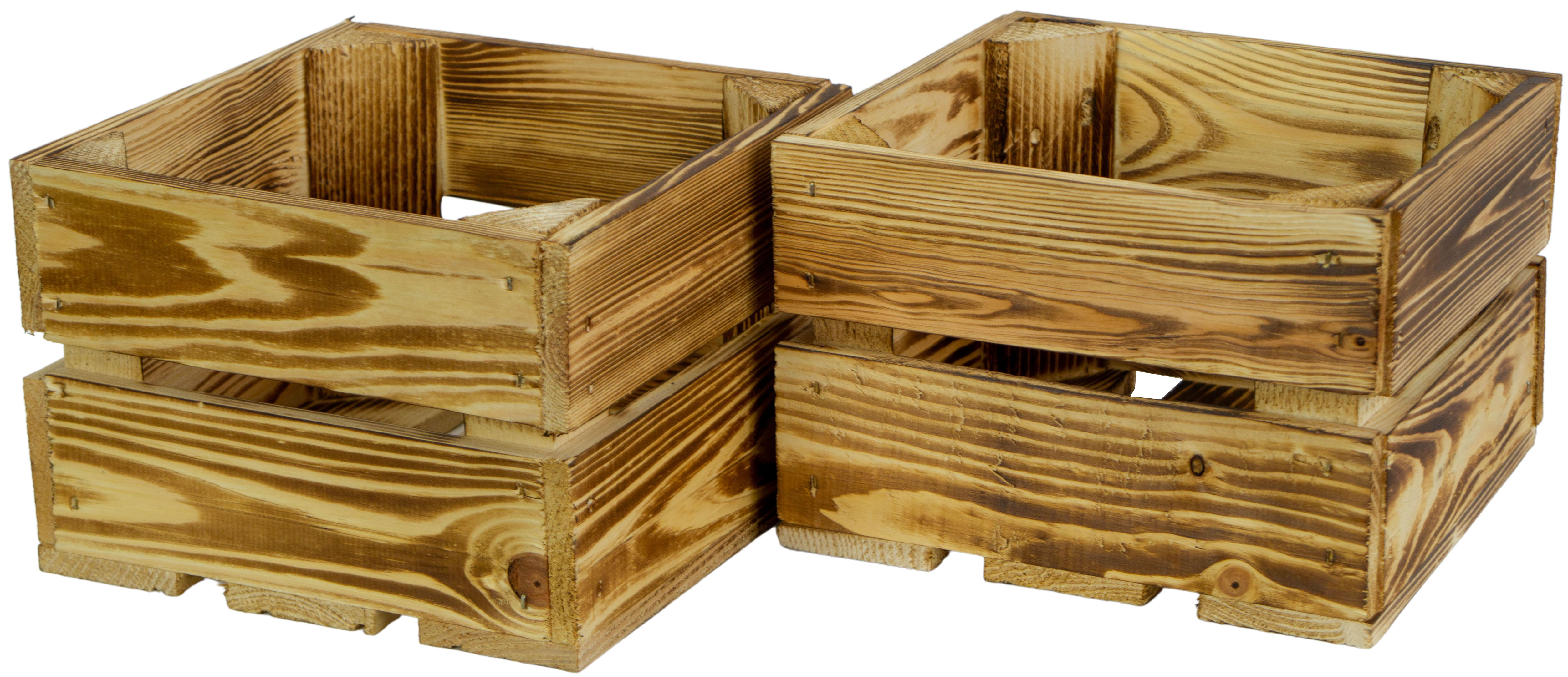 Kleine Holzkiste "Lotta" geflammt Kleine Holzkiste "Lotta" geflammt