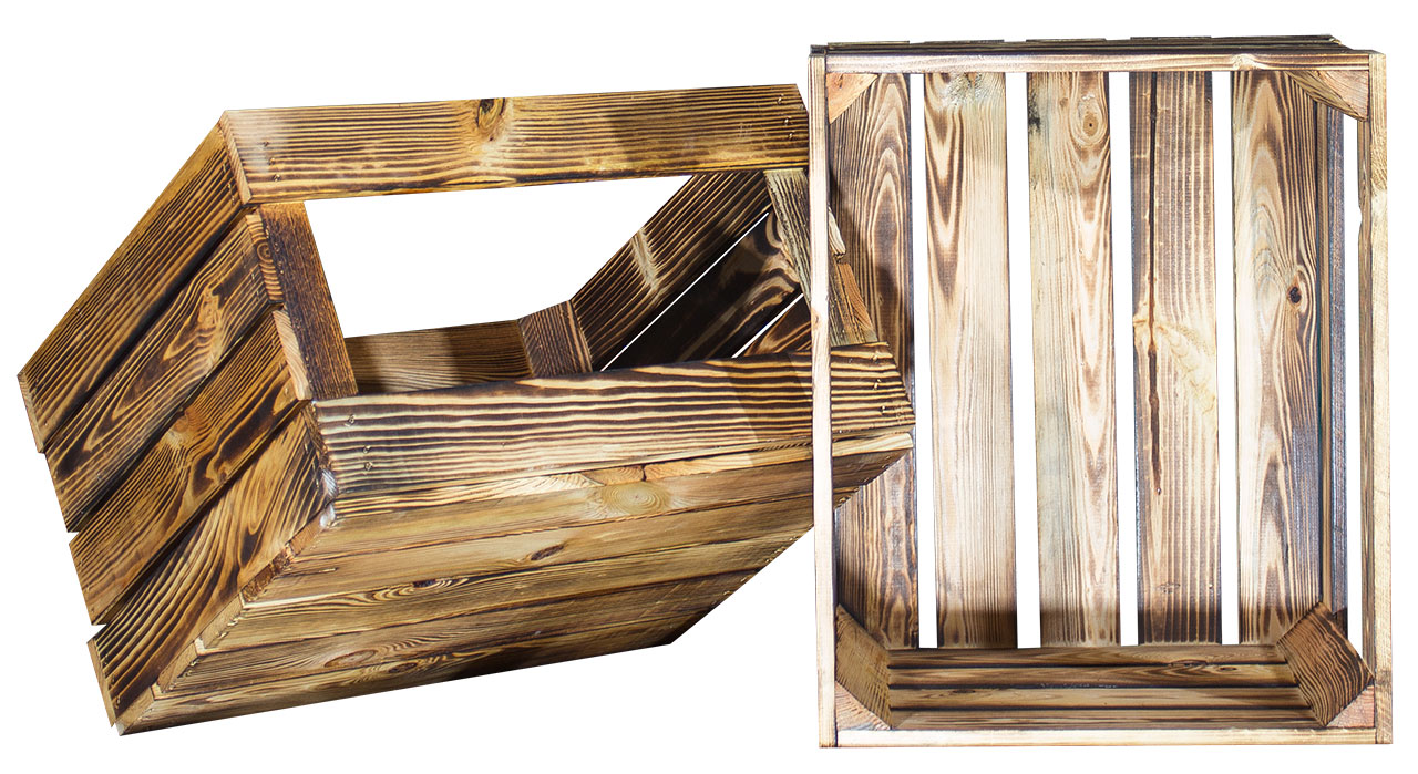 Geflammte Apfelkiste Display Edition 50x40x30cm