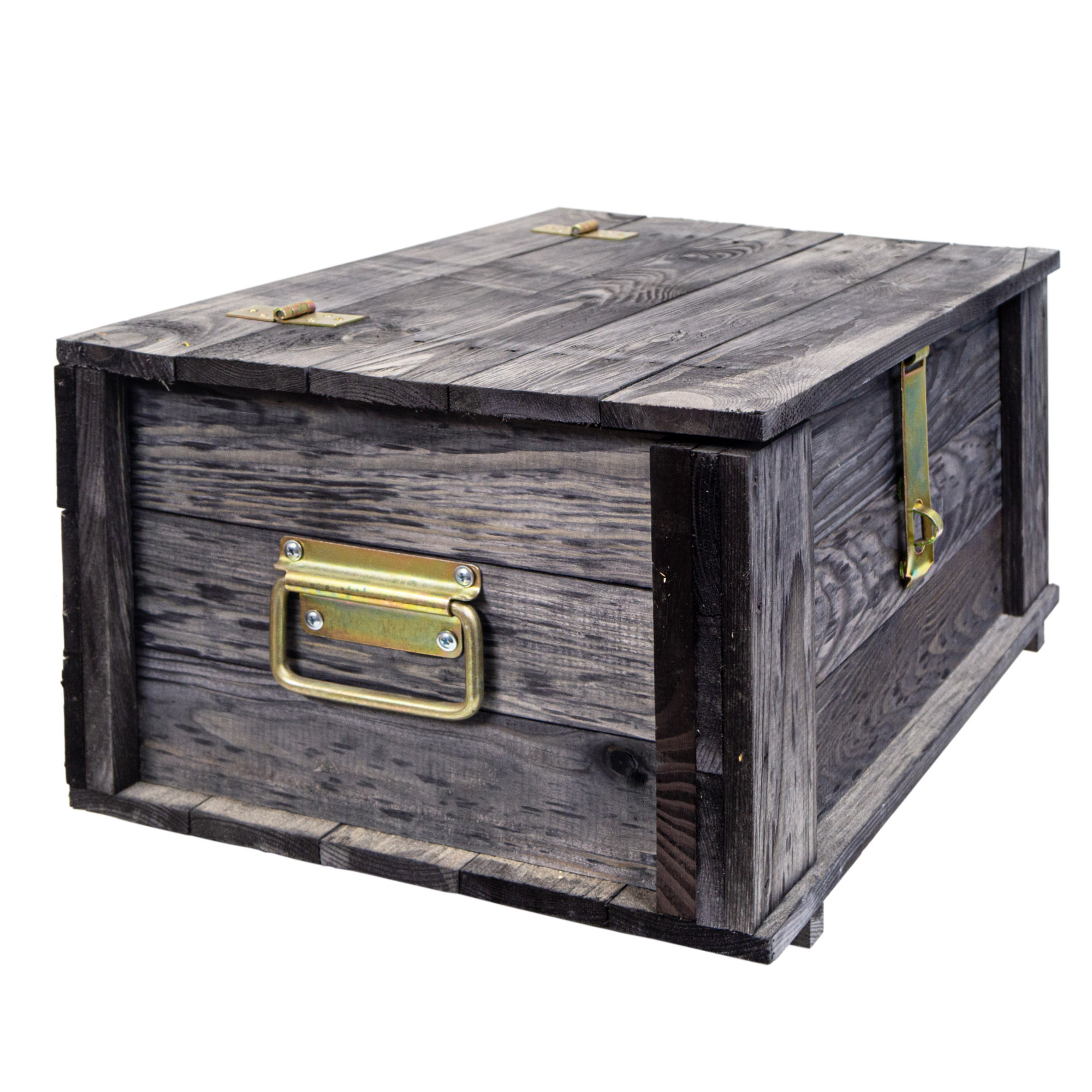 2_Hugo_schwarz_Seite Kopie.jpg Truhe Hugo Vintage schwarz mit Deckel 50 x 36 x 26cm