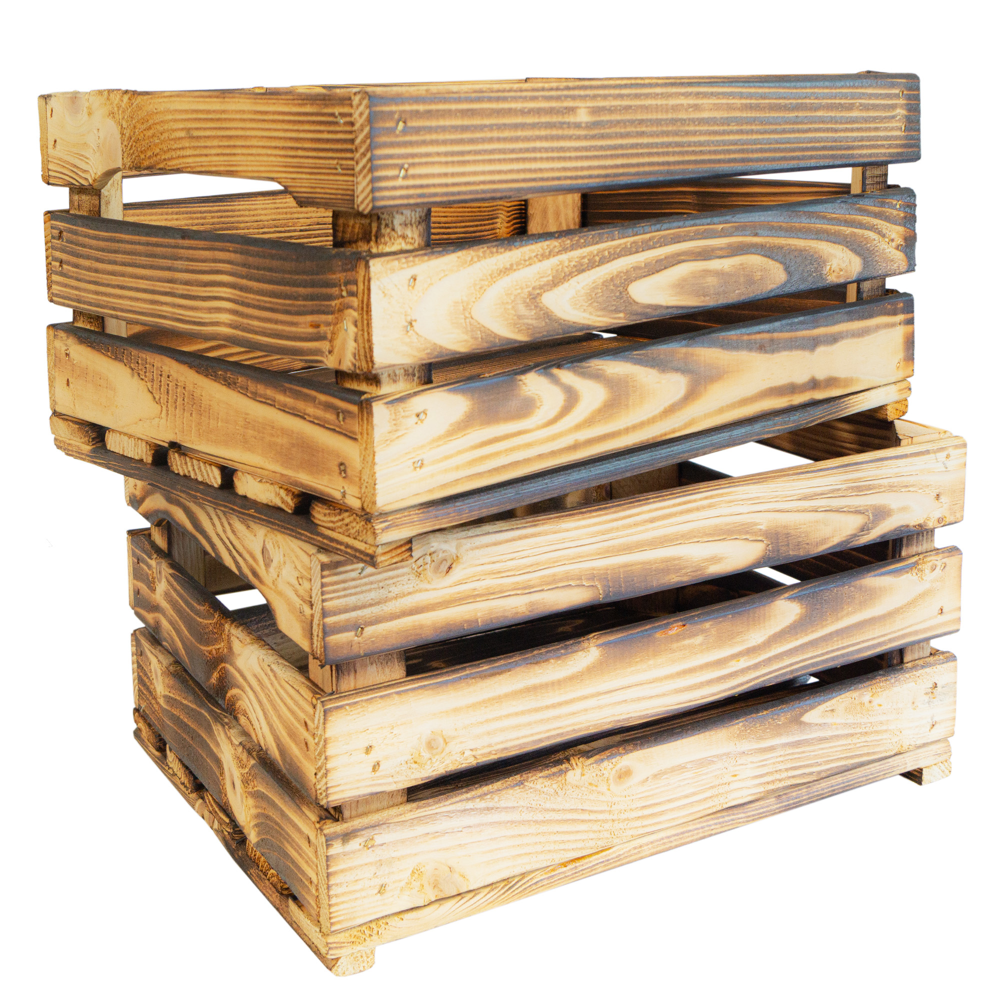 Holzkiste LASSE – Dekorative Aufbewahrungs- und Regalkiste aus Holz in Natur oder geflammt, 40 × 30 × 20 cm Geflammt Holzkiste LASSE – Dekorative Aufbewahrungs- und Regalkiste aus Holz in Natur oder geflammt, 40 × 30 × 20 cm Geflammt
