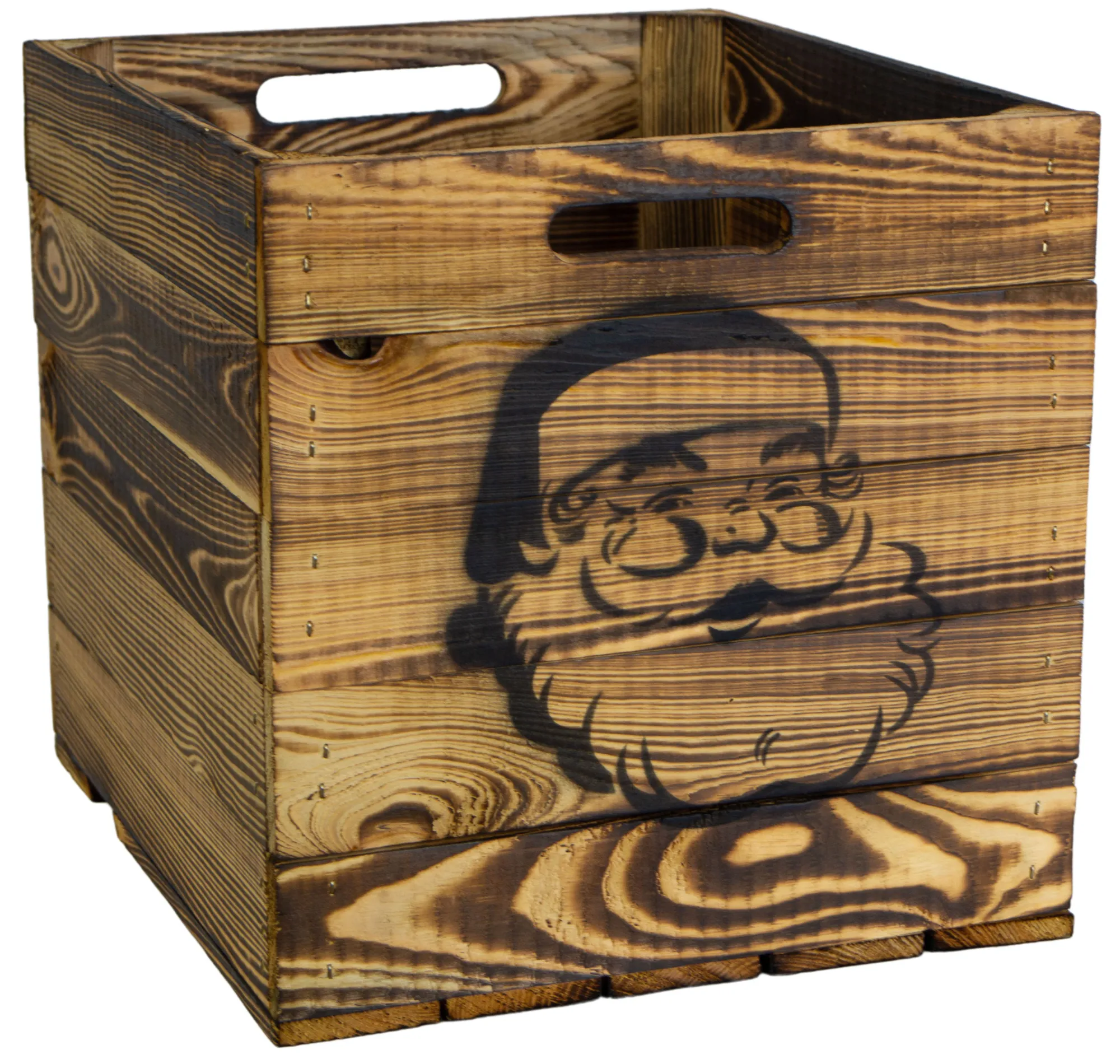 Aufbewahrungskiste geflammt mit schwarzem Weihnachtsmann für Kallax Aufbewahrungskiste geflammt mit schwarzem Weihnachtsmann für Kallax