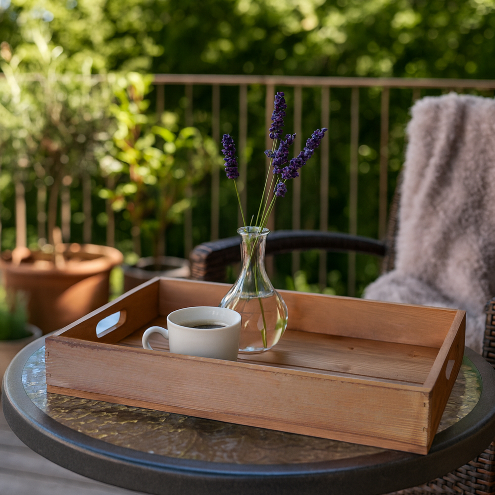 Serviertablett in braun 60x40x8cm Holztablett Frühstückstablet Bartablett Serviertablett in braun 60x40x8cm Holztablett Frühstückstablet Bartablett