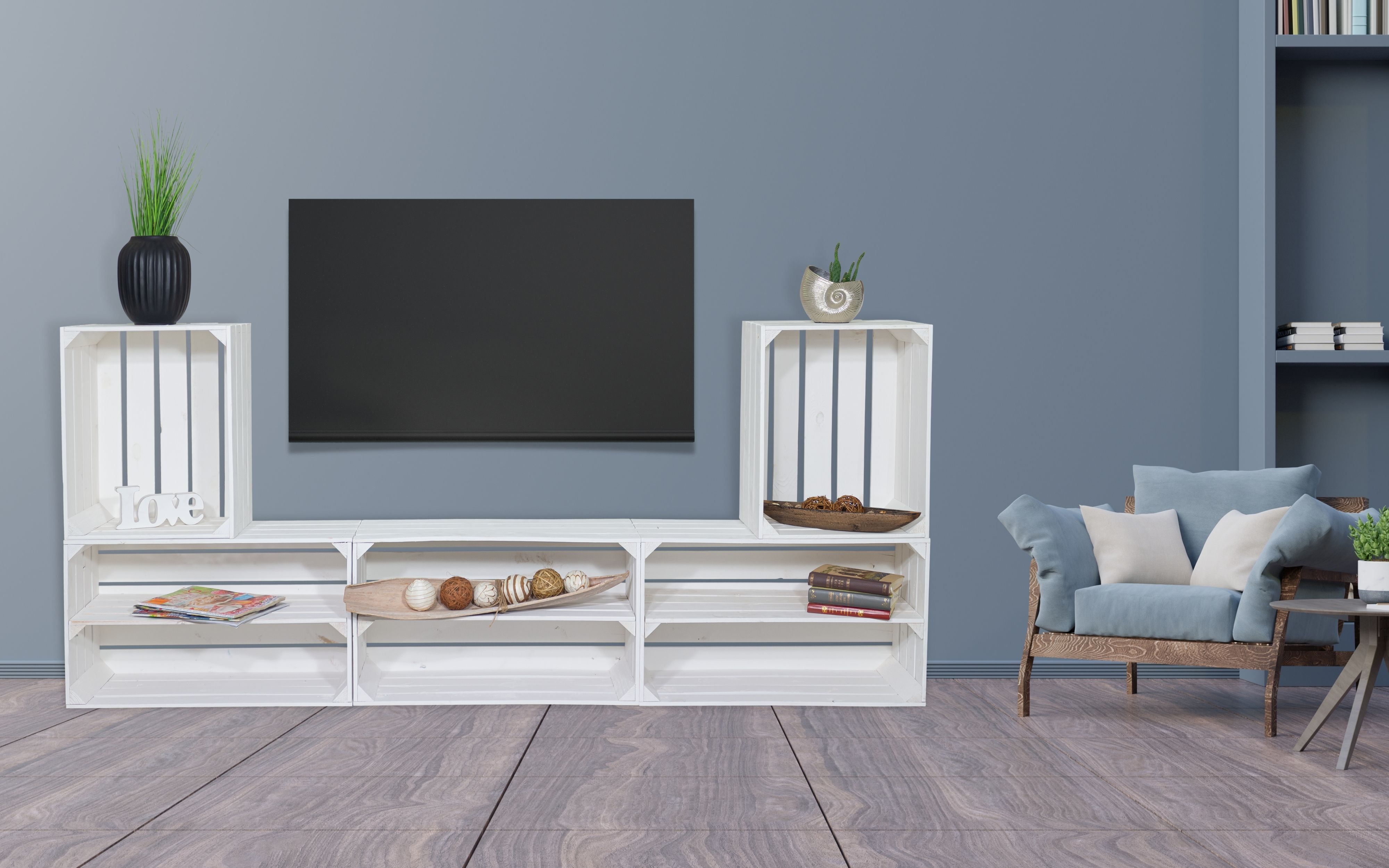 TV-Board "Amrum" mit Regal TV-Board "Amrum" mit Regal