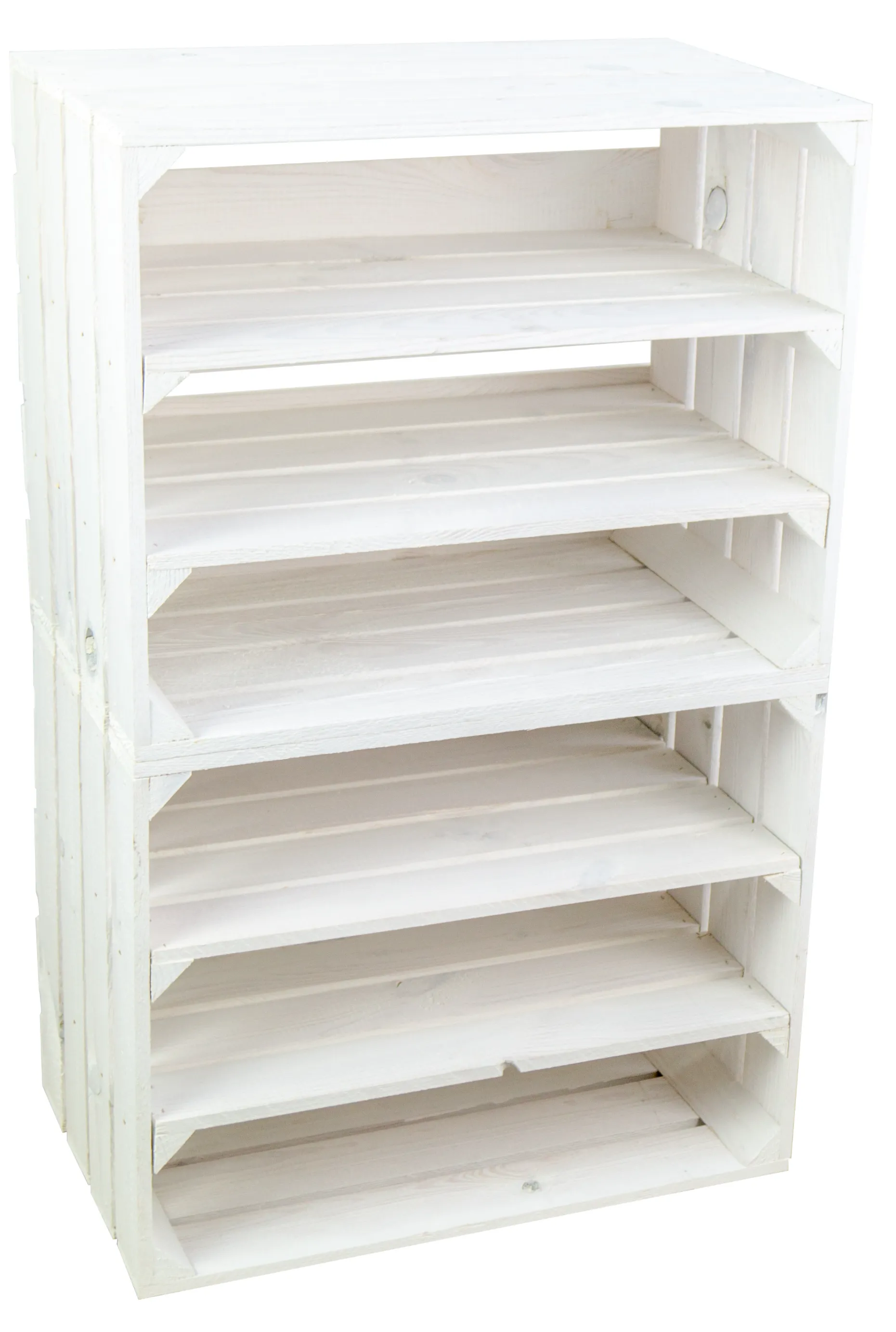 Regalkiste WEIß "Johanna" doppelt LÄNGS