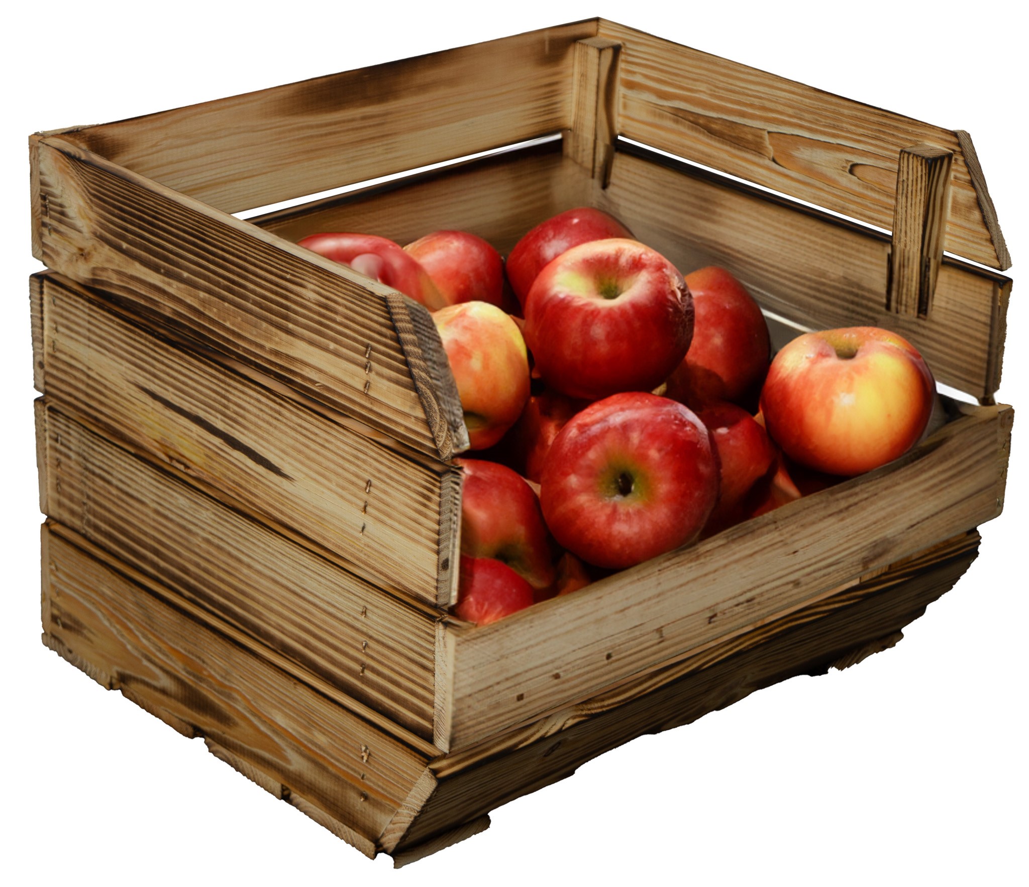 Regalkiste Olaf 40x33x30 cm in geflammt 3er Set Kartoffelsteige 40x33x30 cm in geflammt