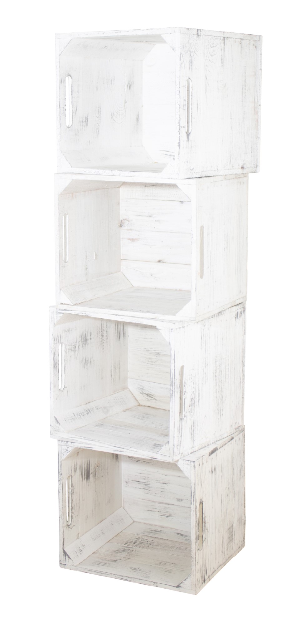 4x Holzkiste "shabby weiß" inkl. Klettfunktion 4x Holzkiste "shabby weiß" inkl. Klettfunktion