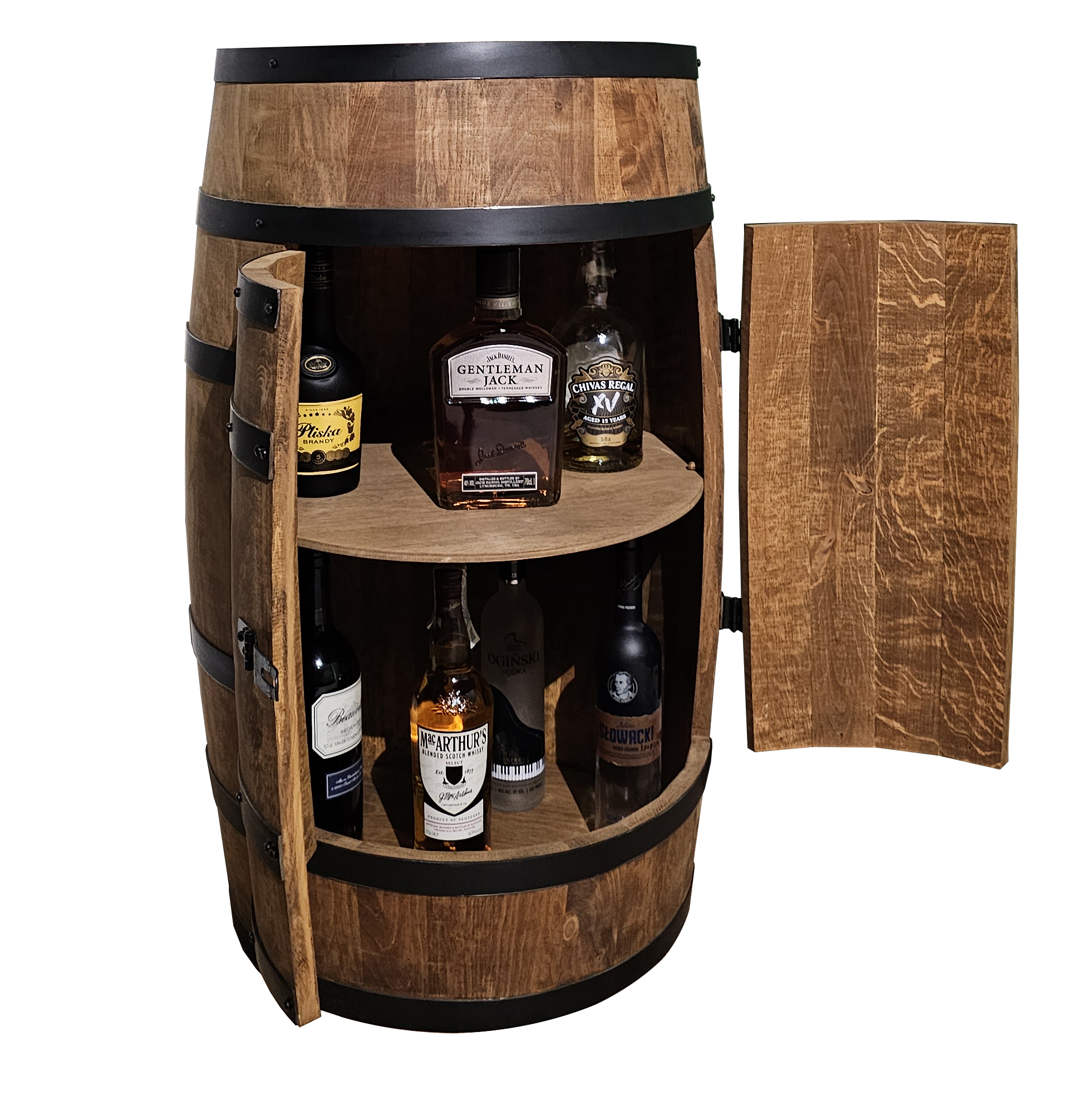 Holzfass mit Türen in Farbton Wenge Hausbar mit LED – Weinregal & Flaschenständer, Bar oder Partykeller – ca. 80 cm Ohne LED Holzfass mit Türen in Farbton Wenge Hausbar mit LED – Weinregal & Flaschenständer, Bar oder Partykeller – ca. 80 cm Ohne LED