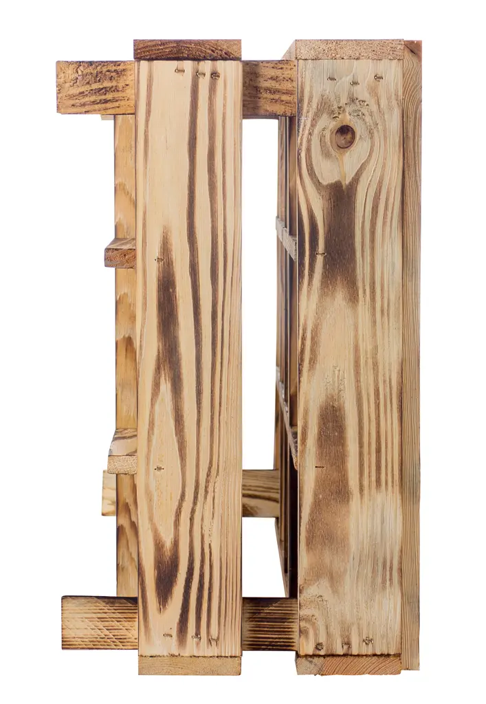 Geflammtes Weinregal mit Platz für 12 Flaschen 50x23x40cm Geflammtes Weinregal mit Platz für 12 Flaschen 50x23x40cm