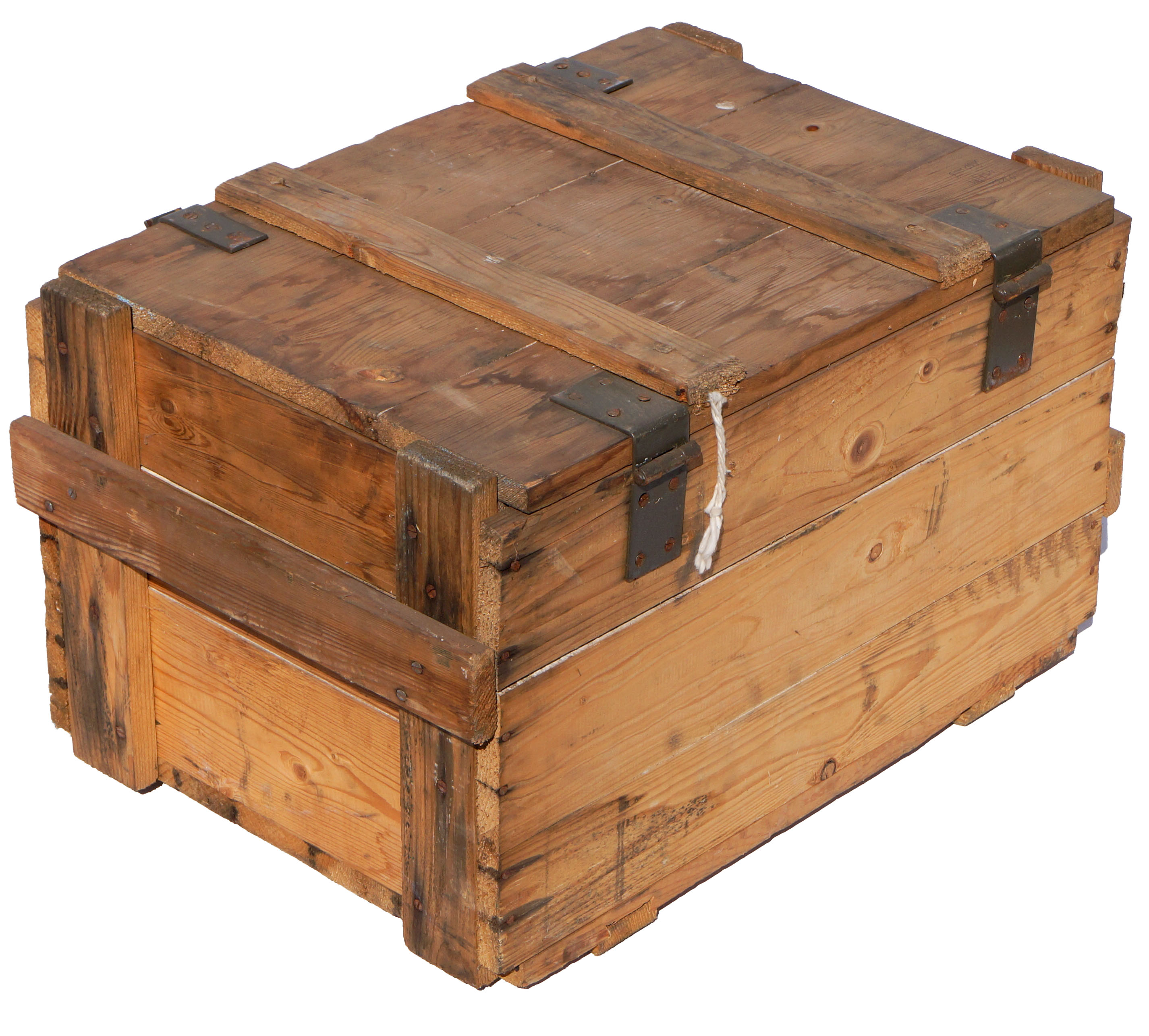 Vintage Frachtkiste WBN-85 Holz 60x40x36 cm Transportkiste Truhe Metallbeschläge