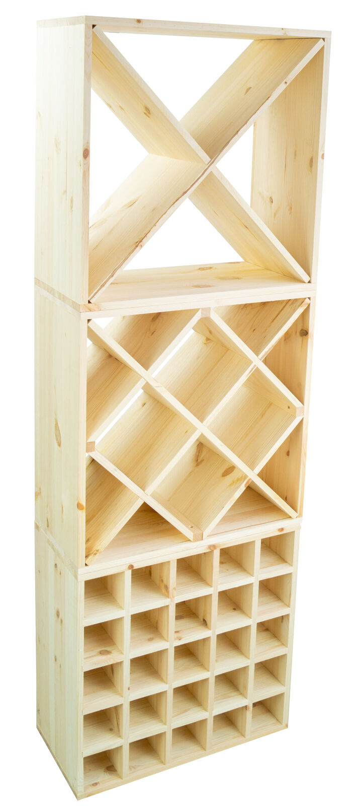 grosses Weinregal Natur 52 x 52 "X" grosses Weinregal Natur 52 x 52 "X"