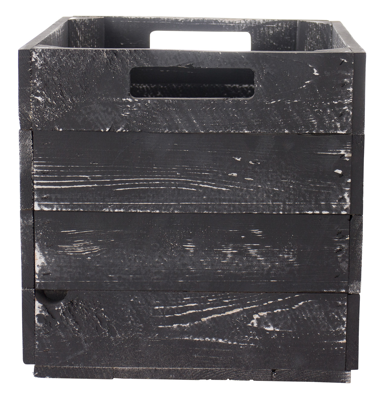 4 Stk. Holzkiste "Shabby Schwarz" für Kallax Regale 33x37,5x32,5cm