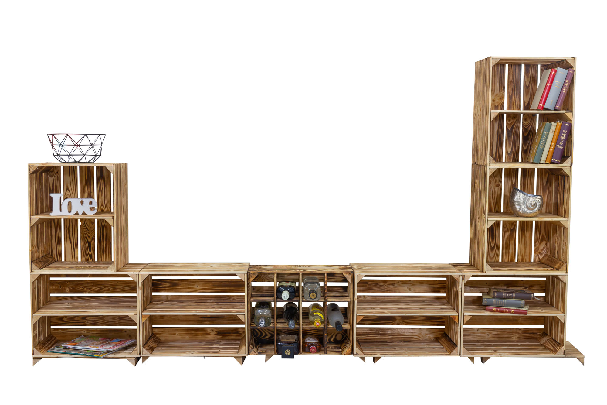 Wohnwand "Paris" mit TV Board und Kombiregalen Wohnwand "Paris" mit TV Board und Kombiregalen