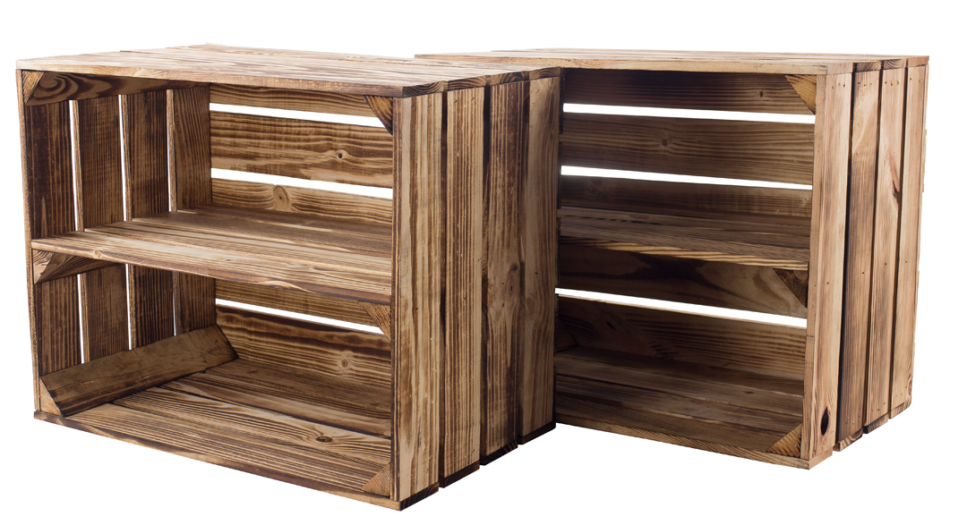 Geflammte Kiste für Schuh-und Bücherregal 50x40x30cm Geflammte Kiste für Schuh-und Bücherregal 50x40x30cm