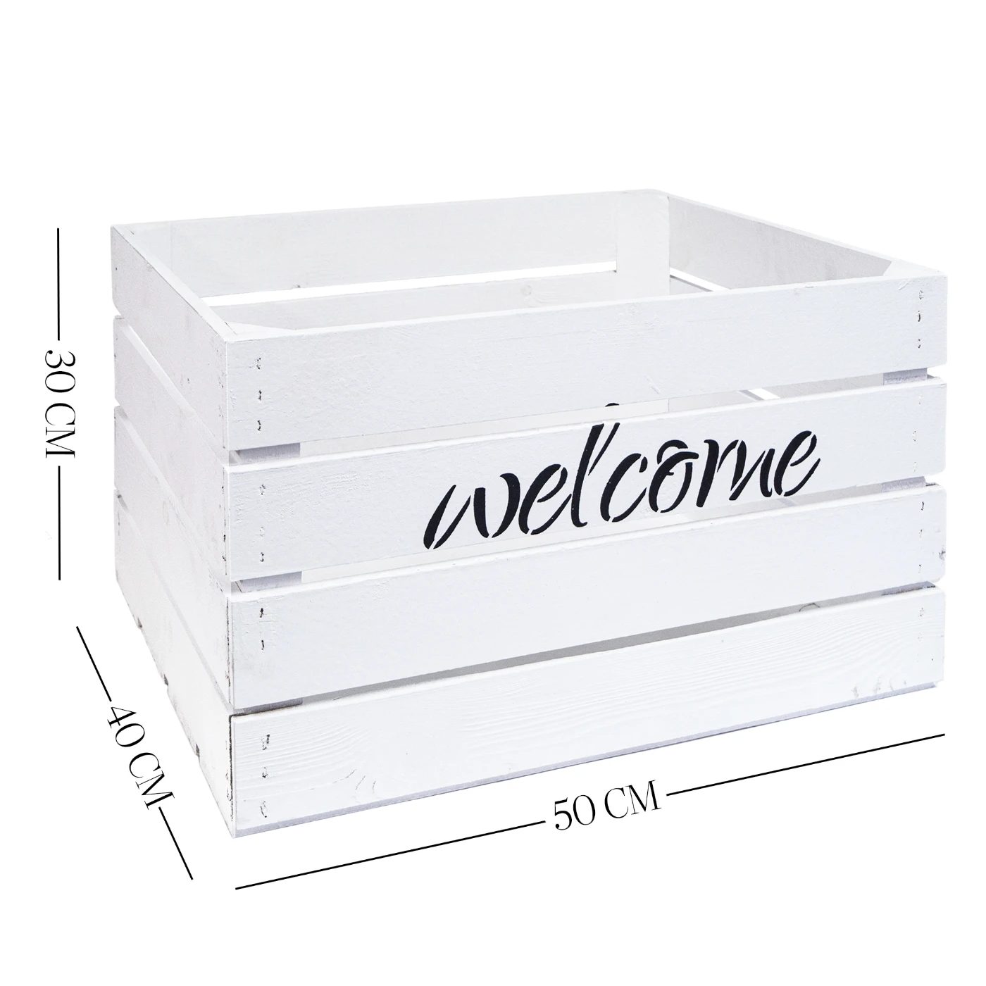 Obstkiste Welcome Welcome Weiss