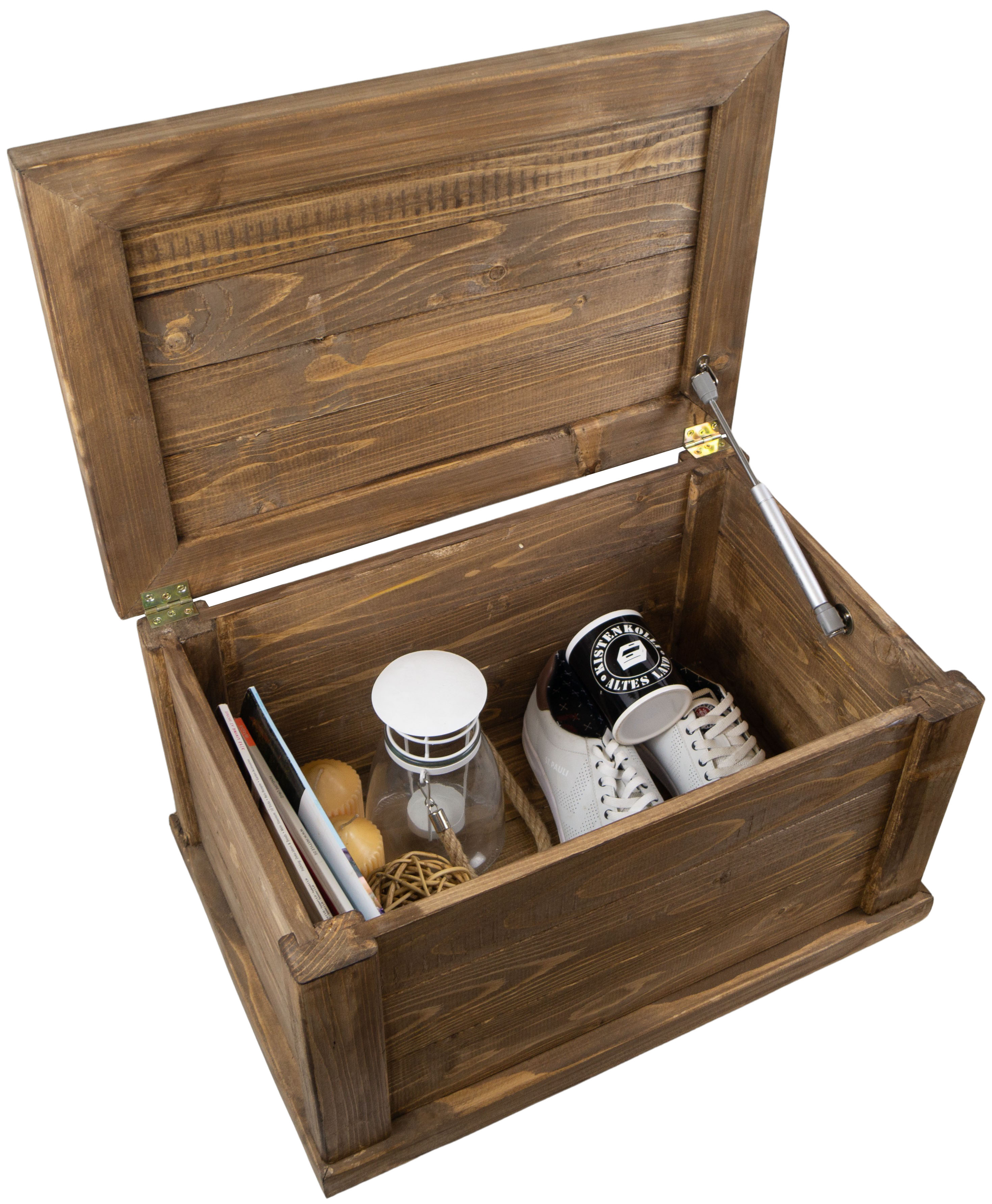 massive Holztruhe UK braun mit Zylinder 60x40x34cm massive Holztruhe UK braun mit Zylinder 60x40x34cm