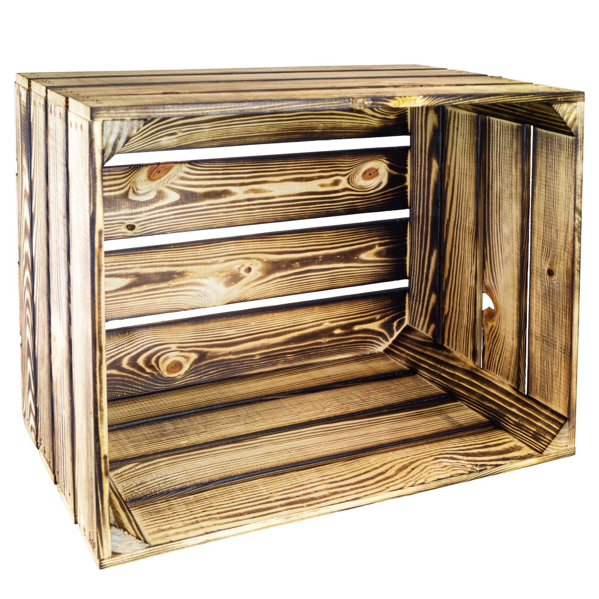 Neue geflammte Apfelkiste im Vintage Design 50x40x30cm