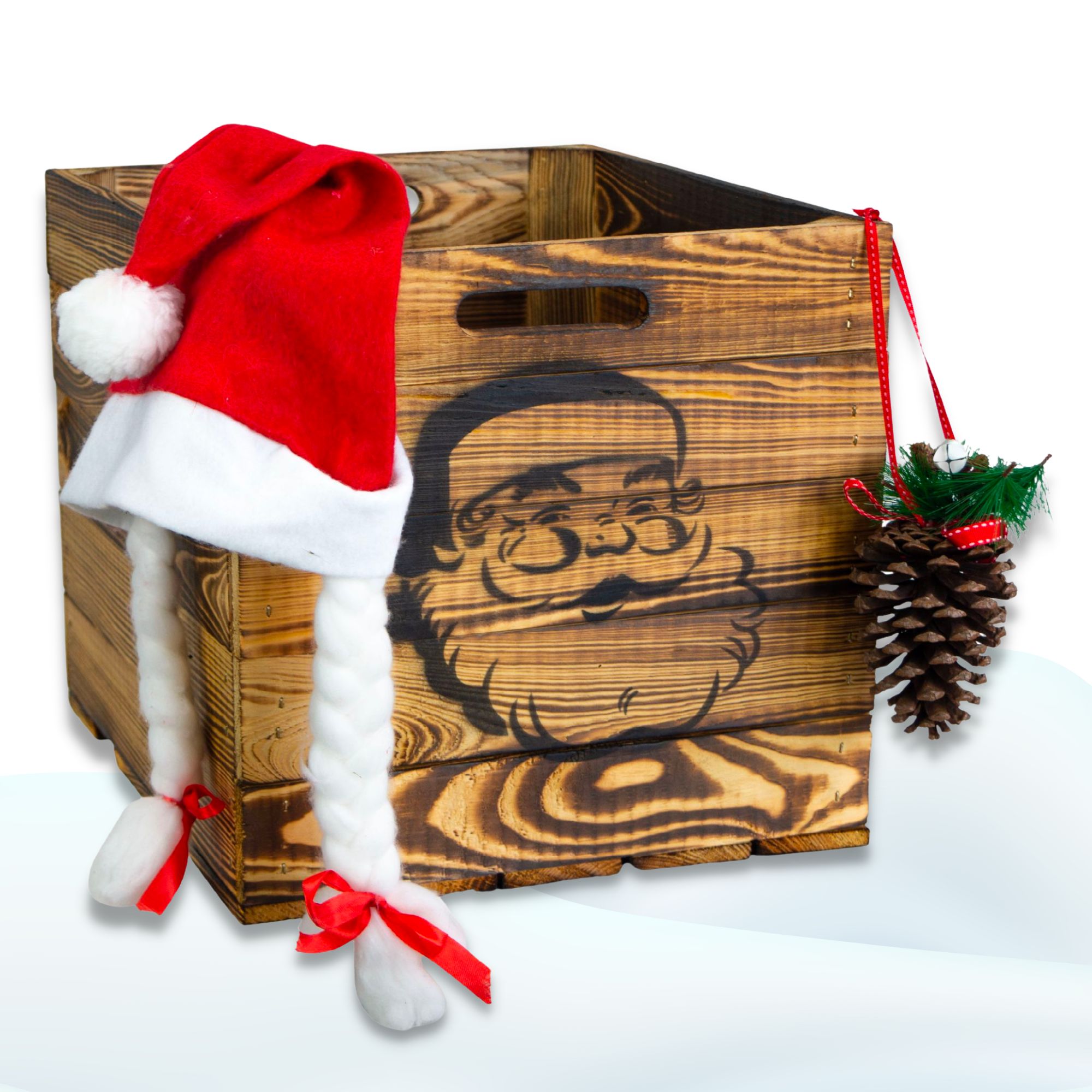 Aufbewahrungskiste geflammt mit schwarzem Weihnachtsmann für Kallax Aufbewahrungskiste geflammt mit schwarzem Weihnachtsmann für Kallax