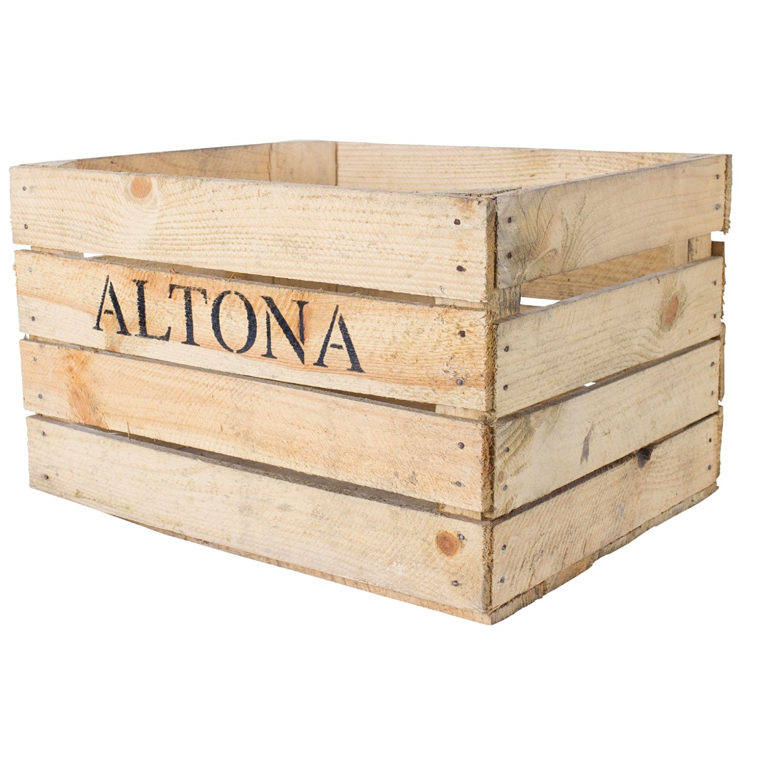 Stylische gebrauchte alte Apfelkiste mit Aufdruck "Altona" 50x40x30cm Stylische gebrauchte alte Apfelkiste mit Aufdruck "Altona" 50x40x30cm
