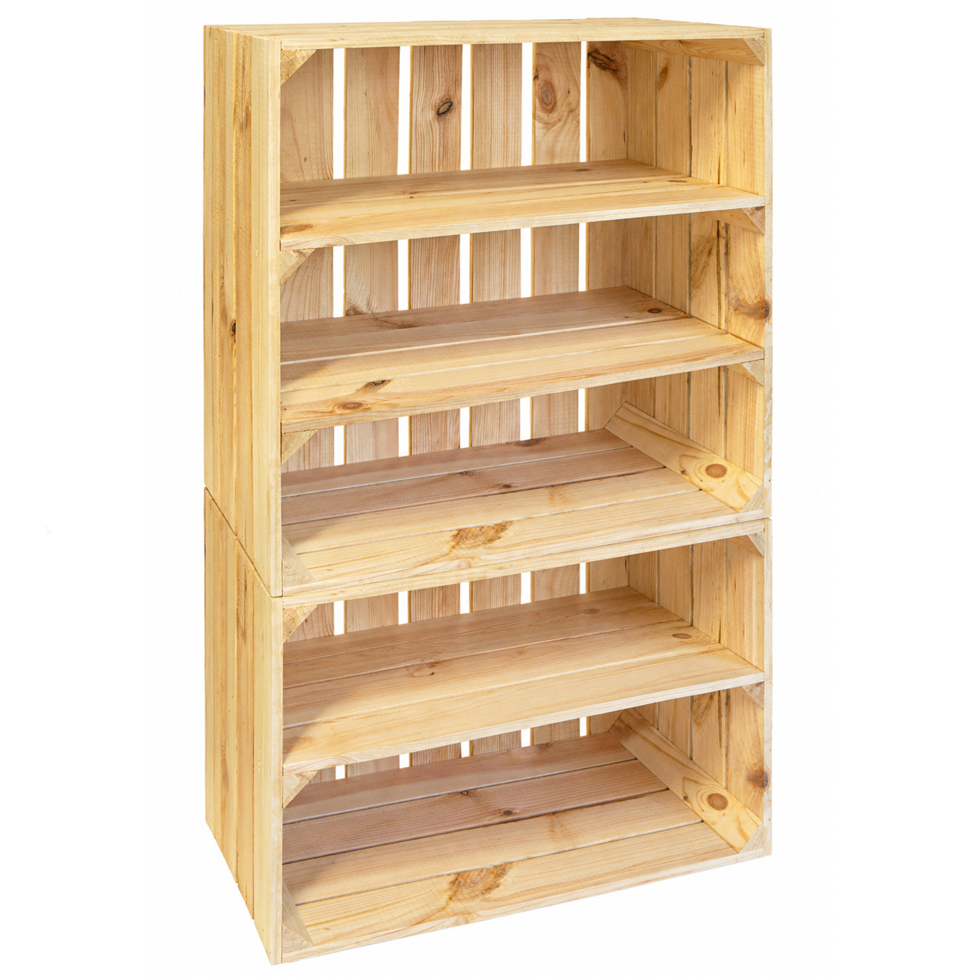Regalkiste Tamme Natur mit 3 Fächern Natur 55x55x30cm