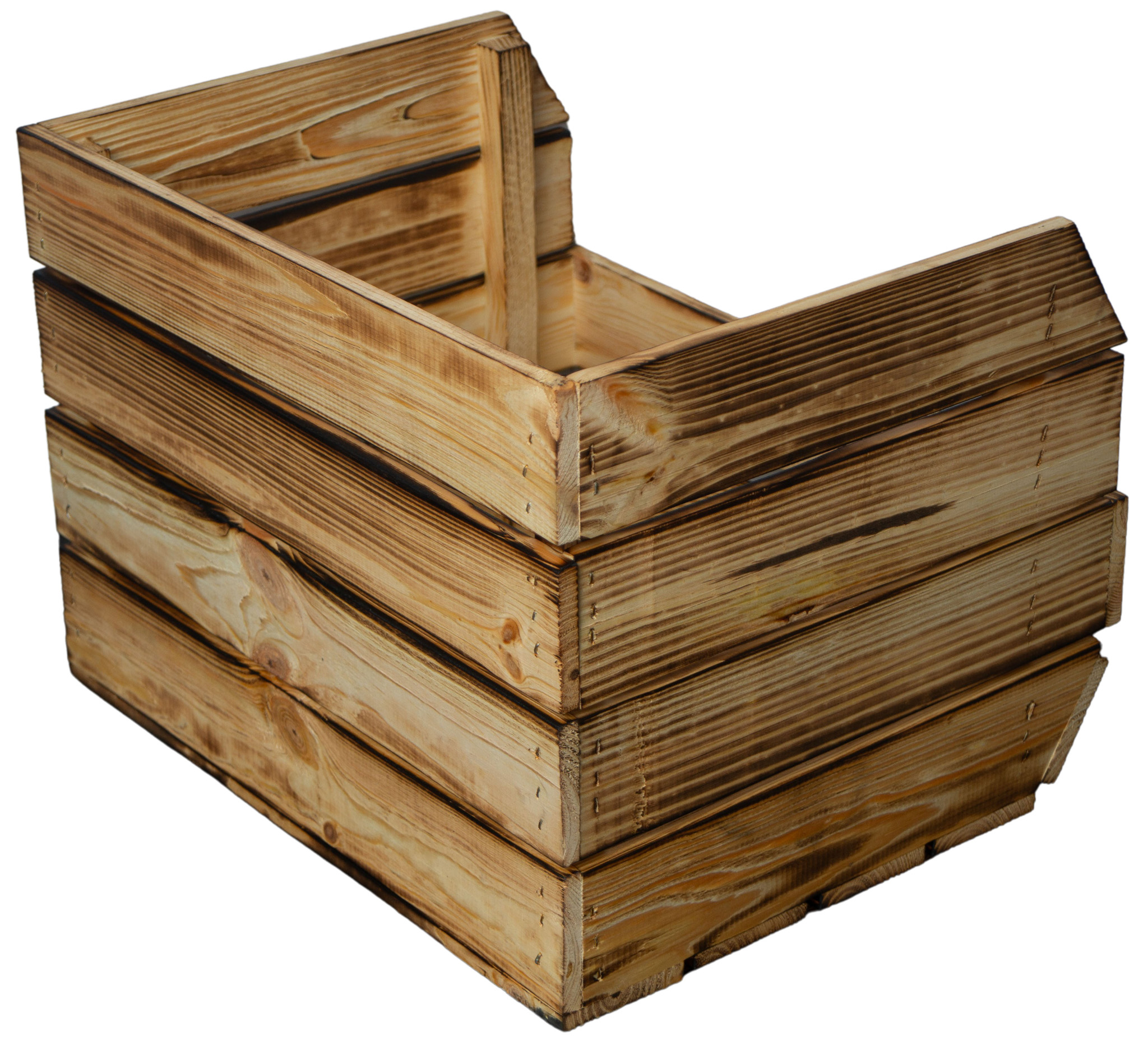 3er Set Küchenregal Olaf 40x33x30 cm in geflammt Gemüsekiste Obsthorde Gemüsekorb Obstschale Holzkiste Obstkiste