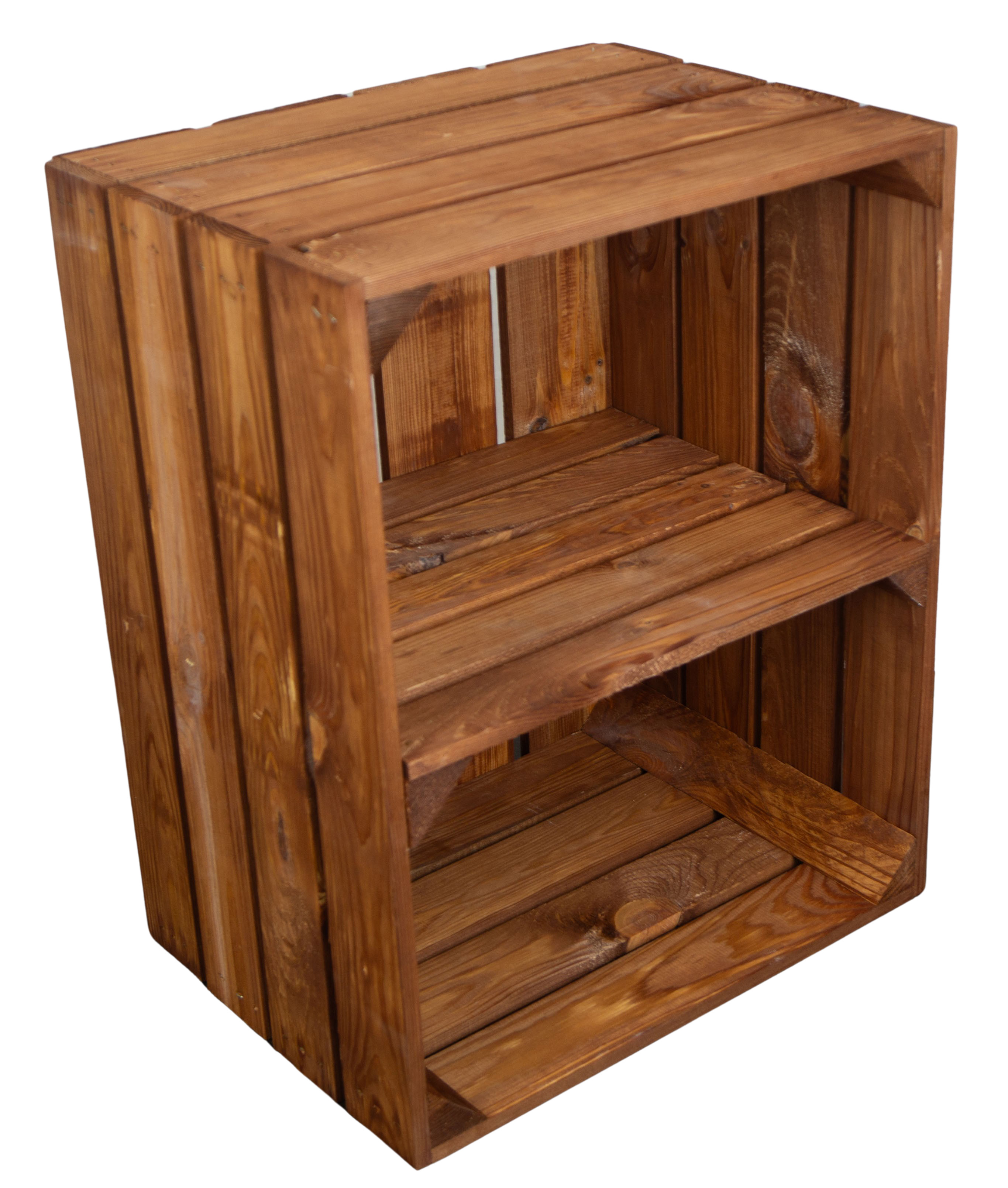 Obstkiste Ocker Quer als Schuh- und Bücherregal 50x40x30cm