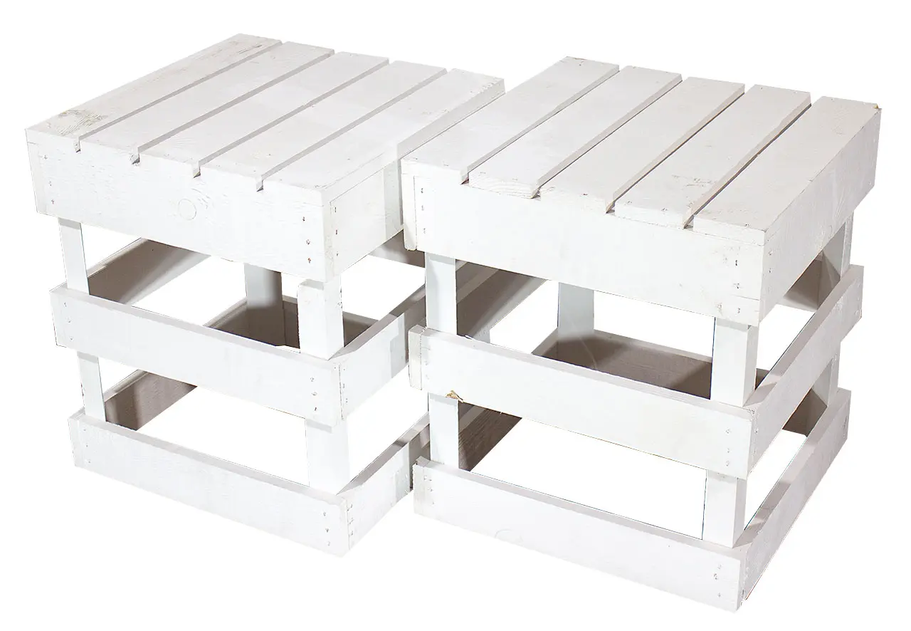 Weißer Hocker 42x42x45cm Weißer Hocker 42x42x45cm