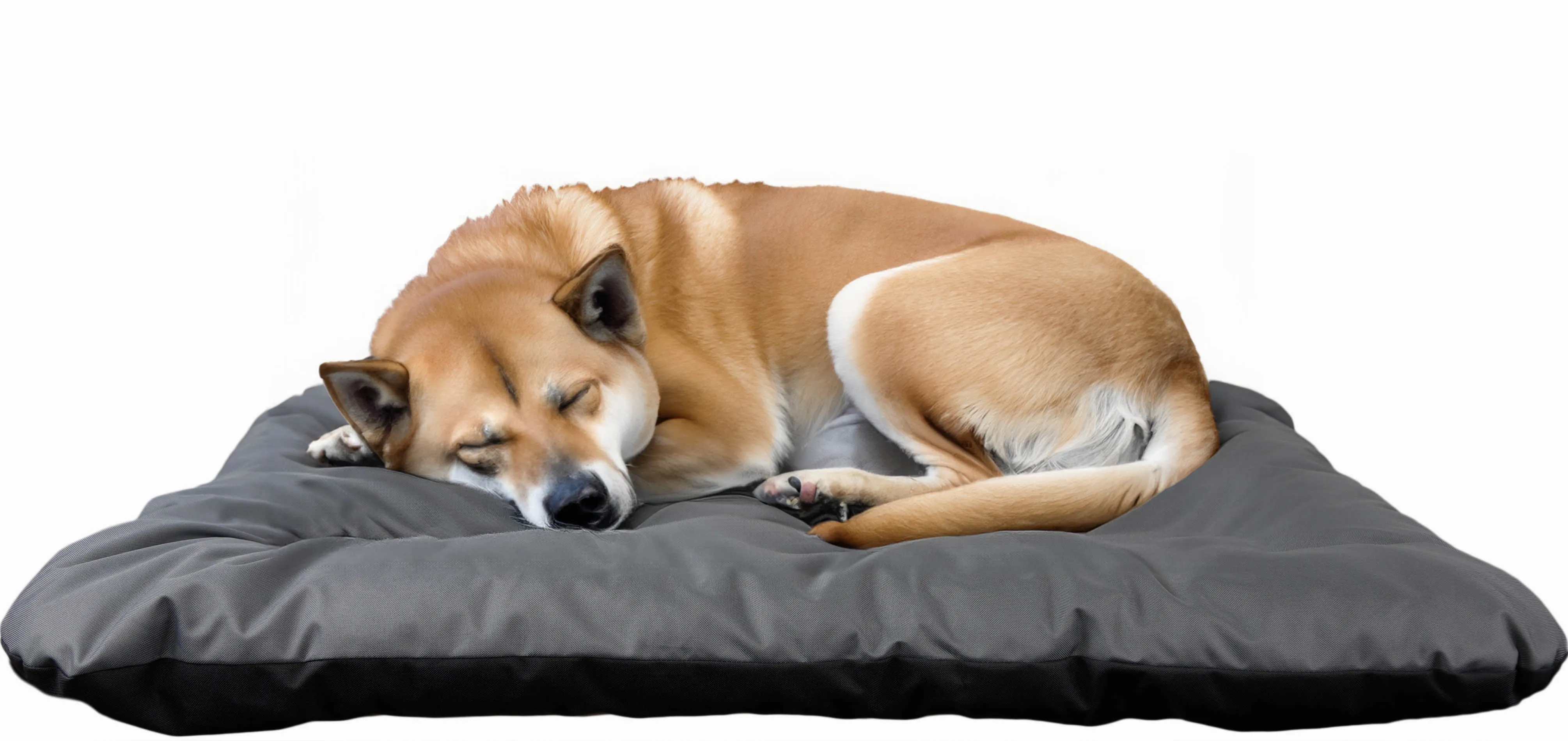 Hundebett Rocky geflammt optional mit Kissen 80x50x21cm Nur Kissen grau