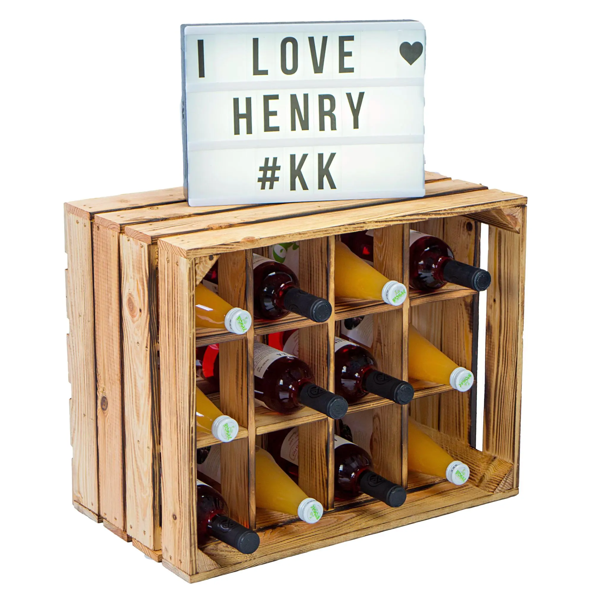 Flaschenregal Weinregal Henry 12er geflammt 50x40x30cm