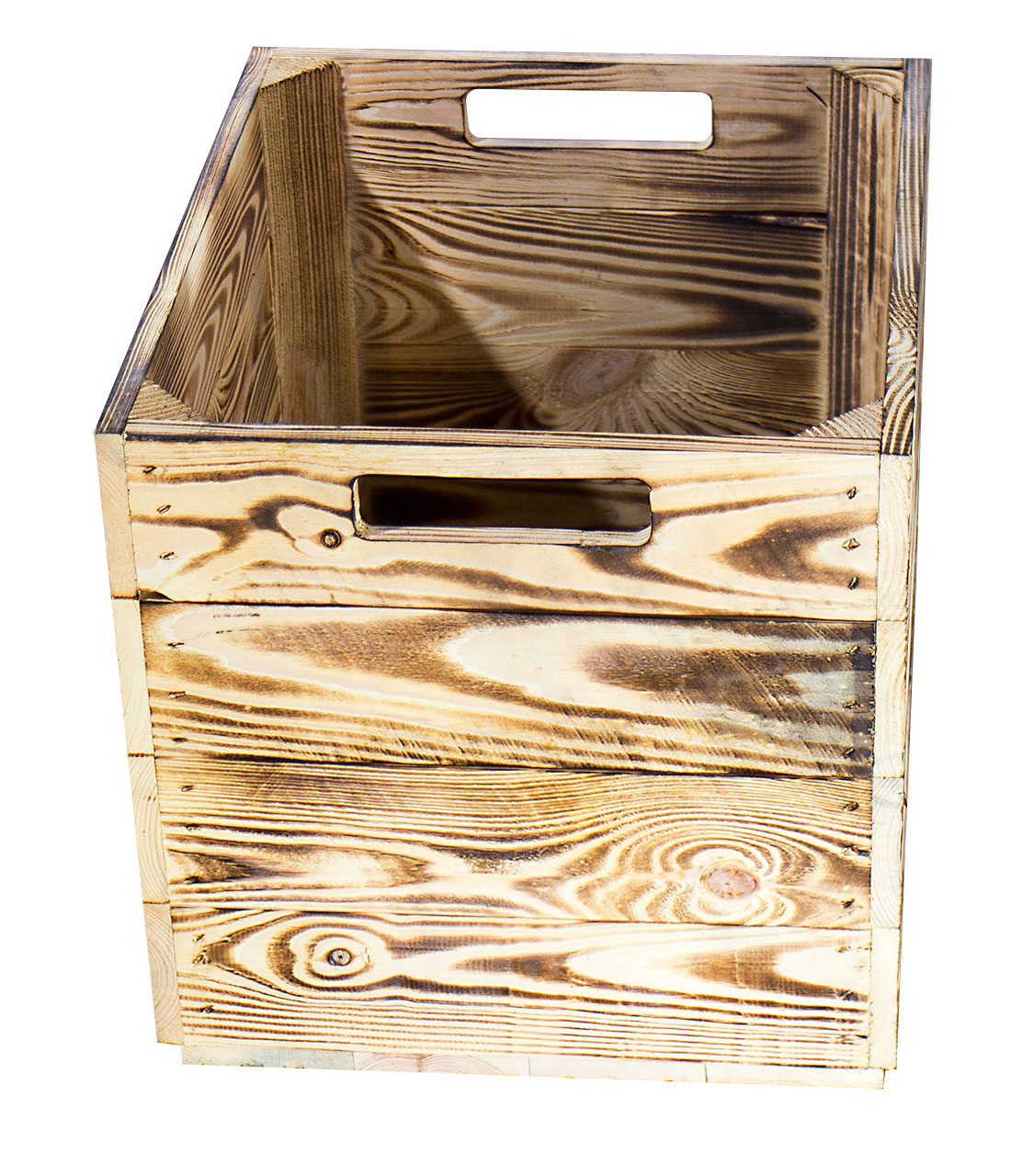 4x Holzkiste "Geflammt" inkl. Klettfunktion