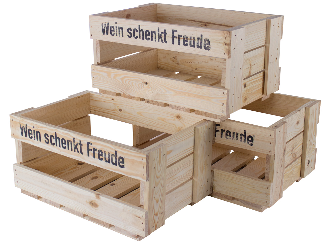 Neue Weinkiste - Wein schenkt Freude 46x30,5x24cm
