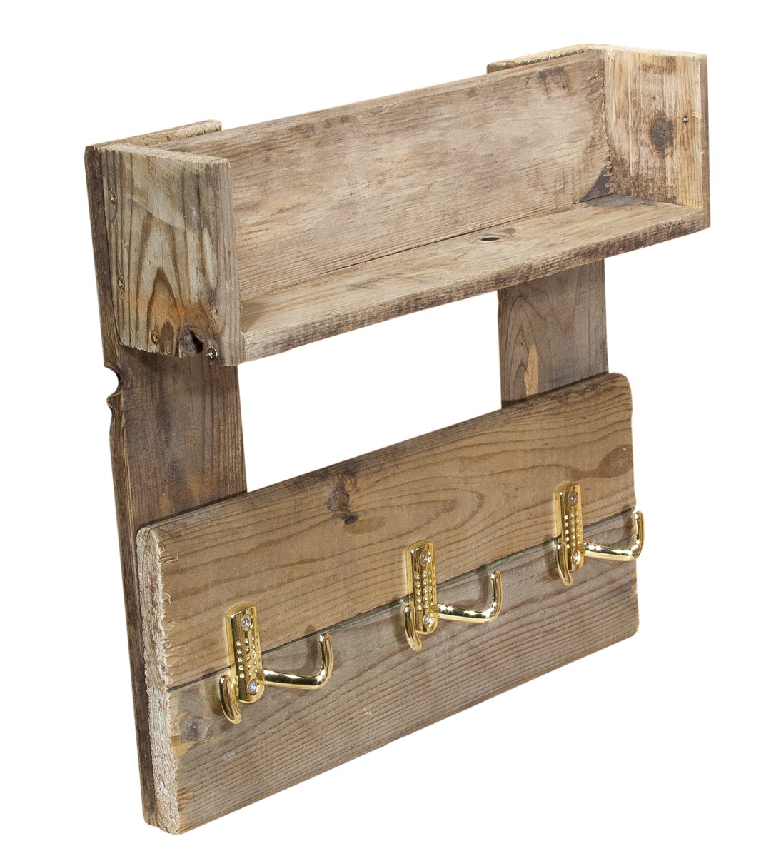 Kompaktes Schlüsselbrett mit Ablage und Haken 33,5x8,3x32cm