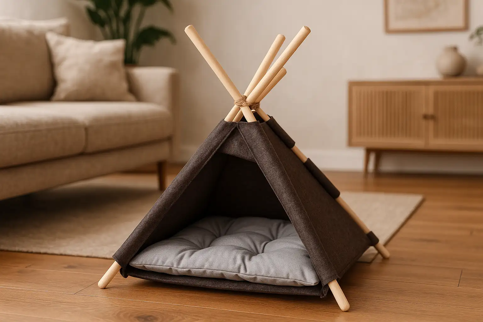 Wigwam für Hunde und Katzen – gemütliches Hundezelt & Katzentipi Handgefertigte Hundehöhle, Hundehütte & Tierzelt für Haustiere - 1.webp Wigwam für Hunde und Katzen – gemütliches Hundezelt & Katzentipi / Handgefertigte Hundehöhle, Hundehütte & Tierzelt für Haustiere