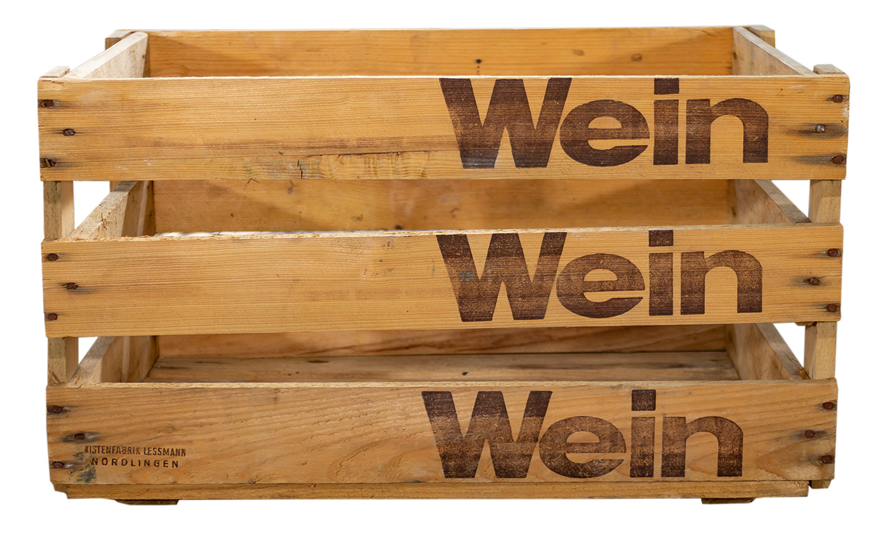 Badische Weinkiste "Wein Wein Wein" 50x35x28 cm