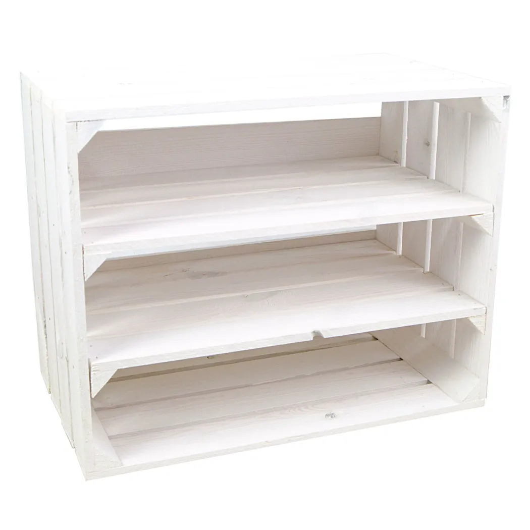 Regalkiste WEIß "Johanna" doppelt LÄNGS