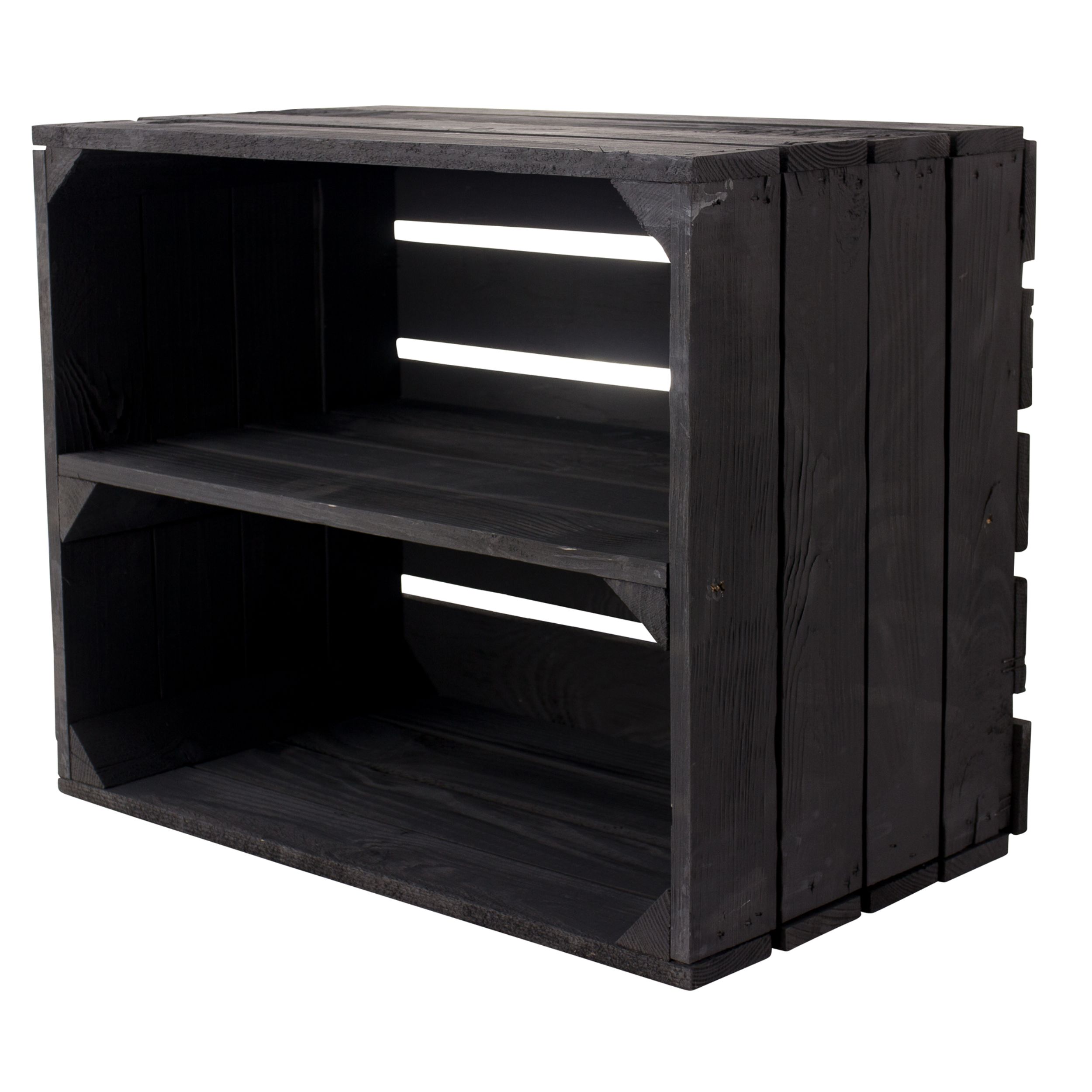 Holzkiste als Regal in Schwarz 50x40x30cm