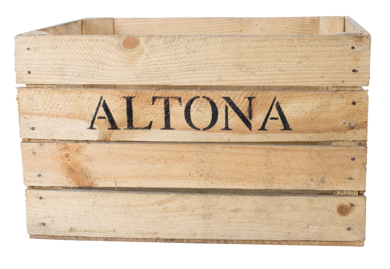 Stylische gebrauchte alte Apfelkiste mit Aufdruck "Altona" 50x40x30cm Stylische gebrauchte alte Apfelkiste mit Aufdruck "Altona" 50x40x30cm