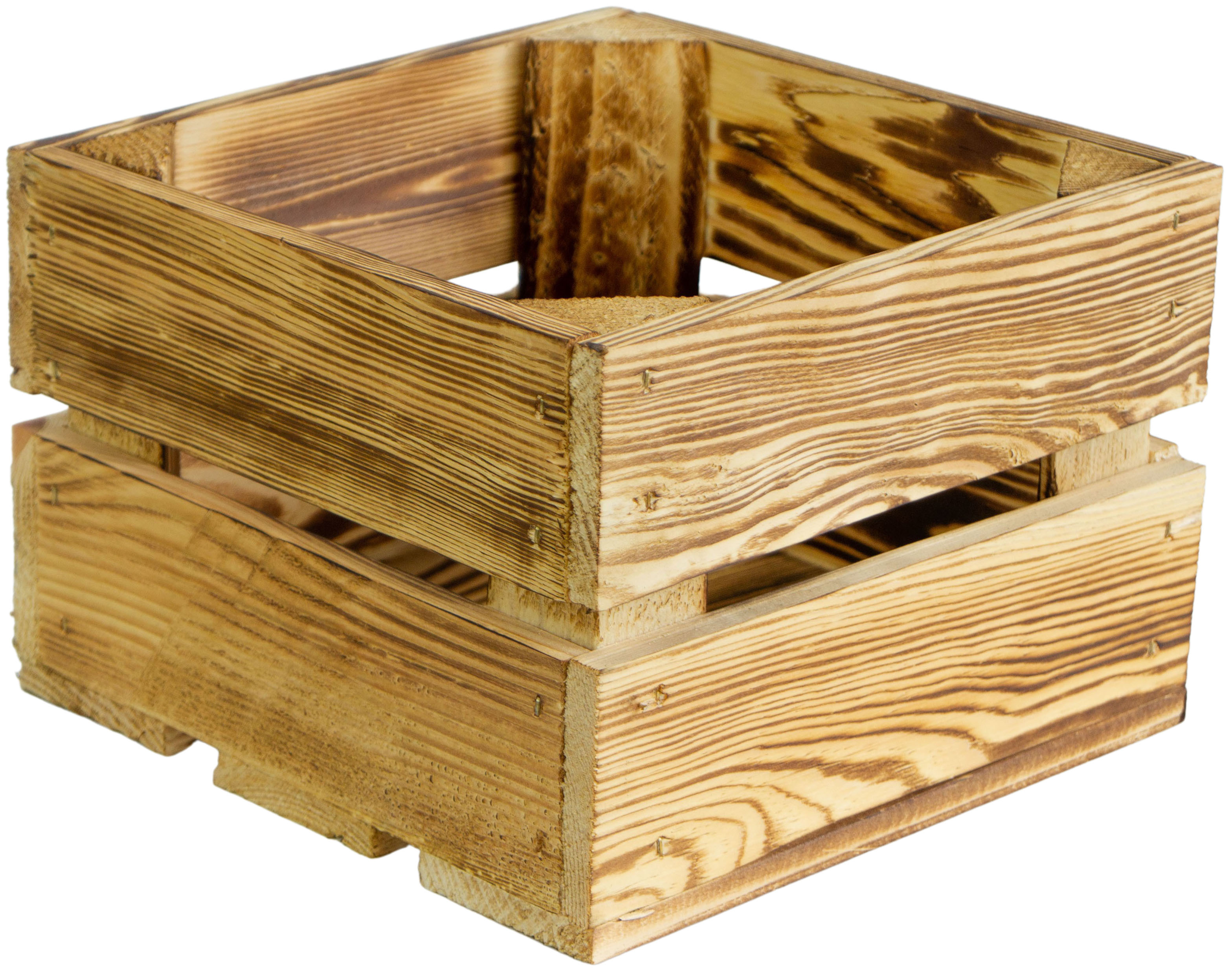 Kleine Holzkiste "Lotta" geflammt Kleine Holzkiste "Lotta" geflammt