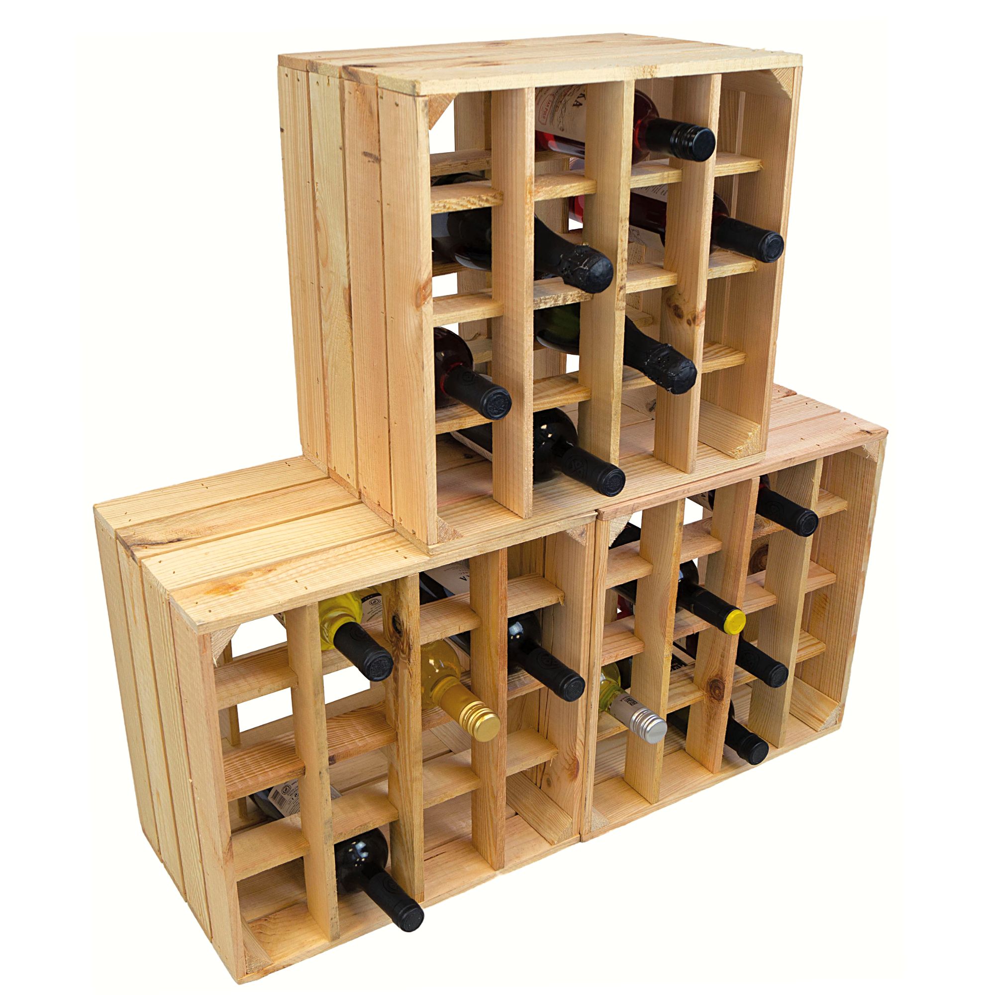 Weinregal "16er" Natur mit heller Einlage 40x40x27cm