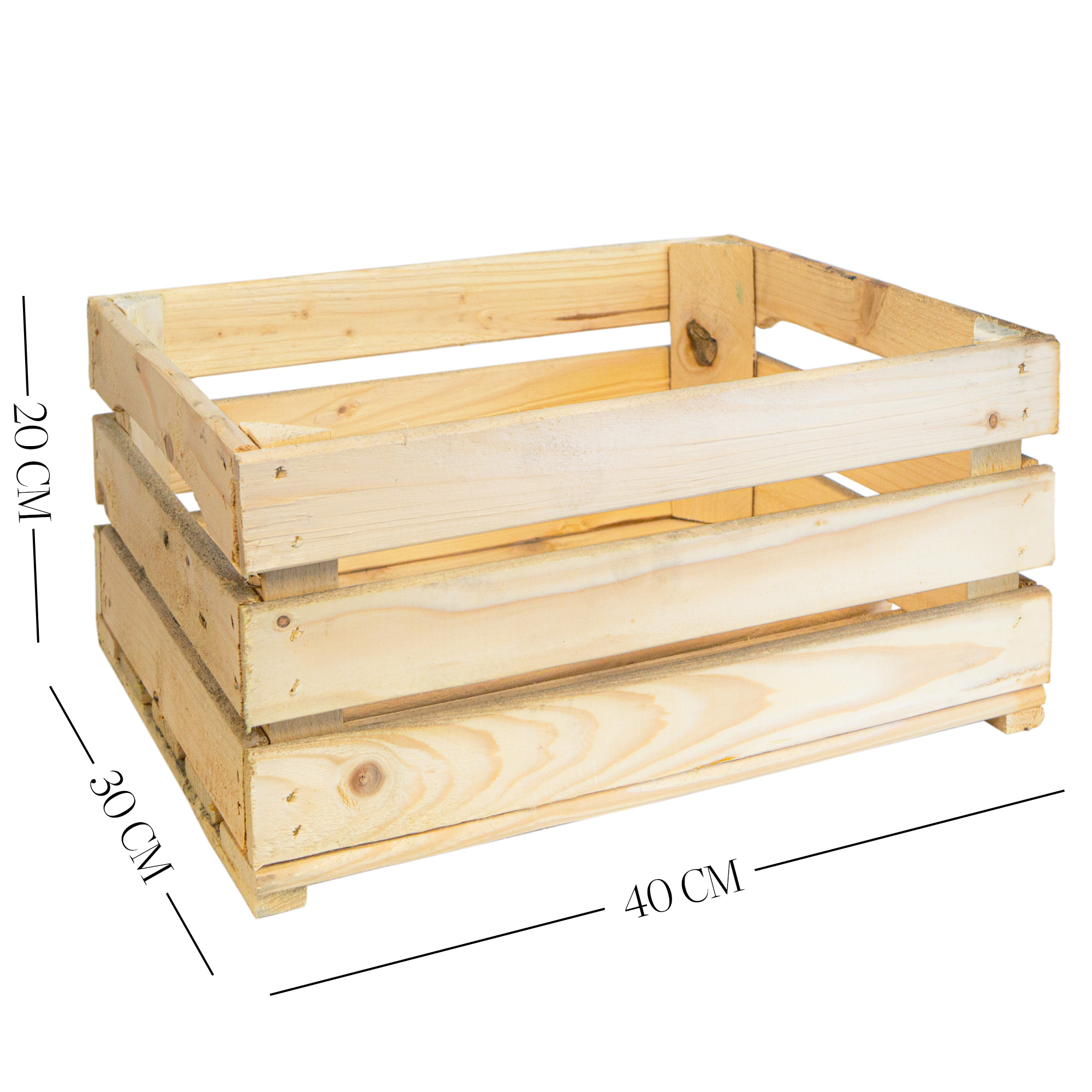 Holzkiste LASSE – Dekorative Aufbewahrungs- und Regalkiste aus Holz in Natur oder geflammt, 40 × 30 × 20 cm Natur