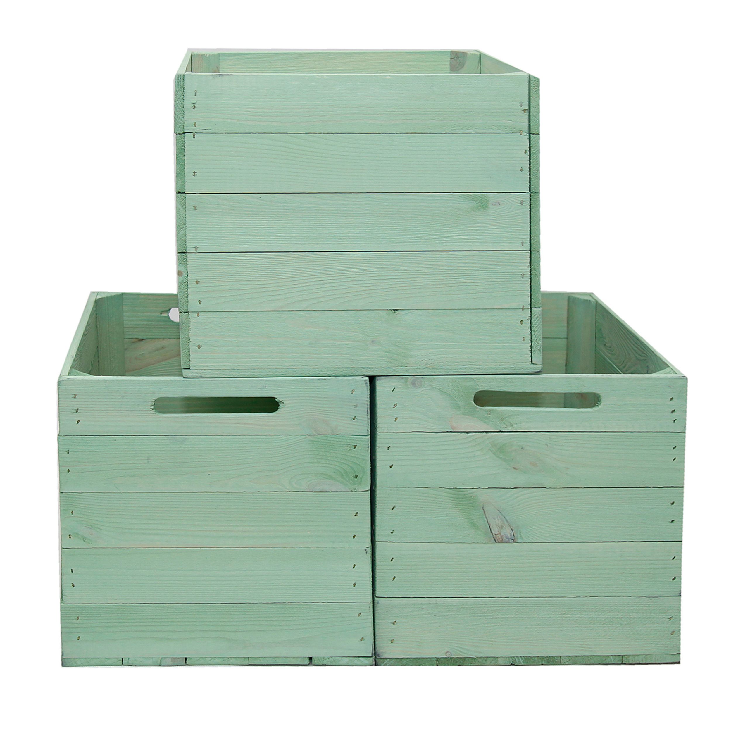 Holzkiste in Mint-Grün für Kallax Regale 33x37,5x32,5cm Holzkiste in Mint-Grün für Kallax Regale 33x37,5x32,5cm