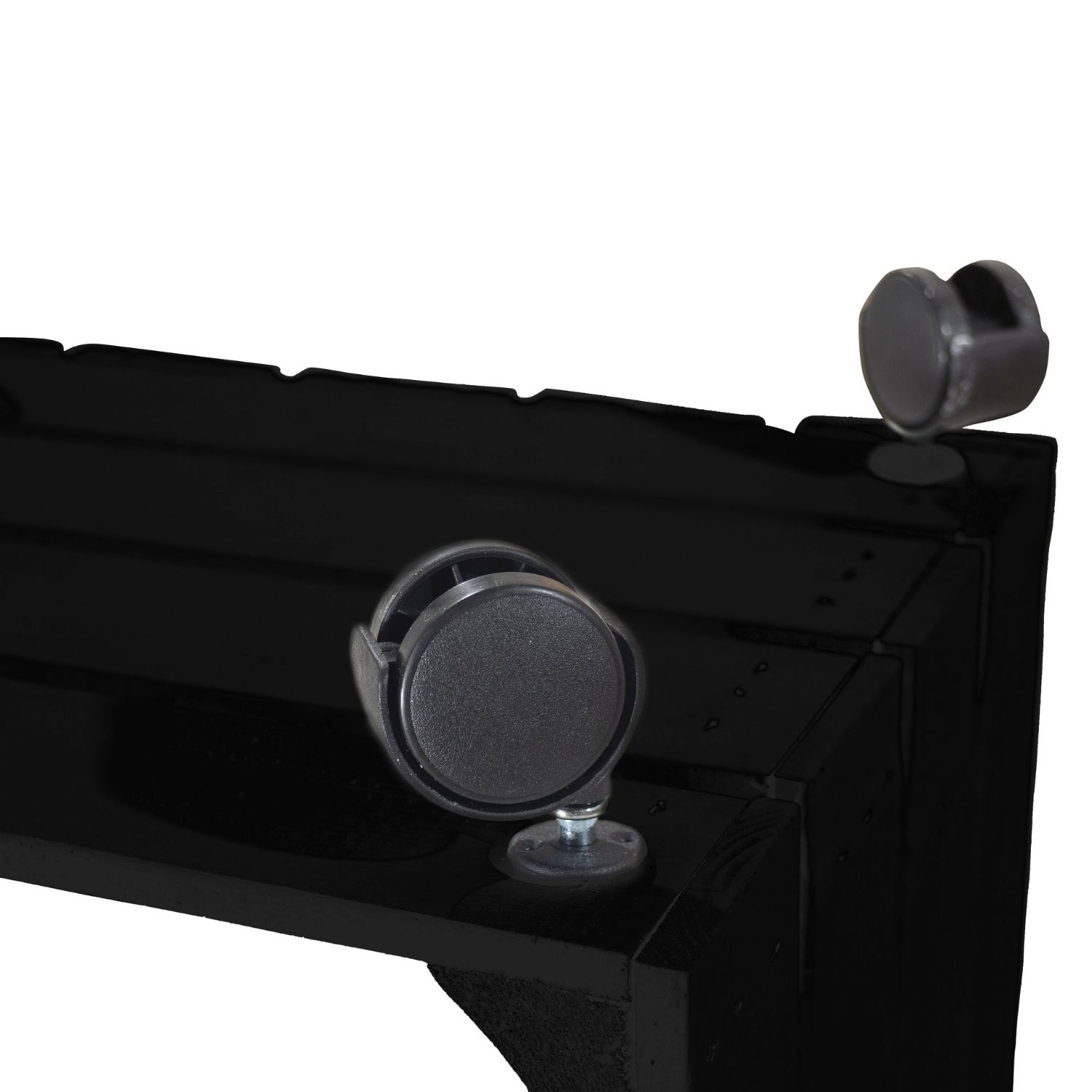 2x schwarze Obstkisten auf Rollen - Steige aus dem Alten Land 50x40x30cm