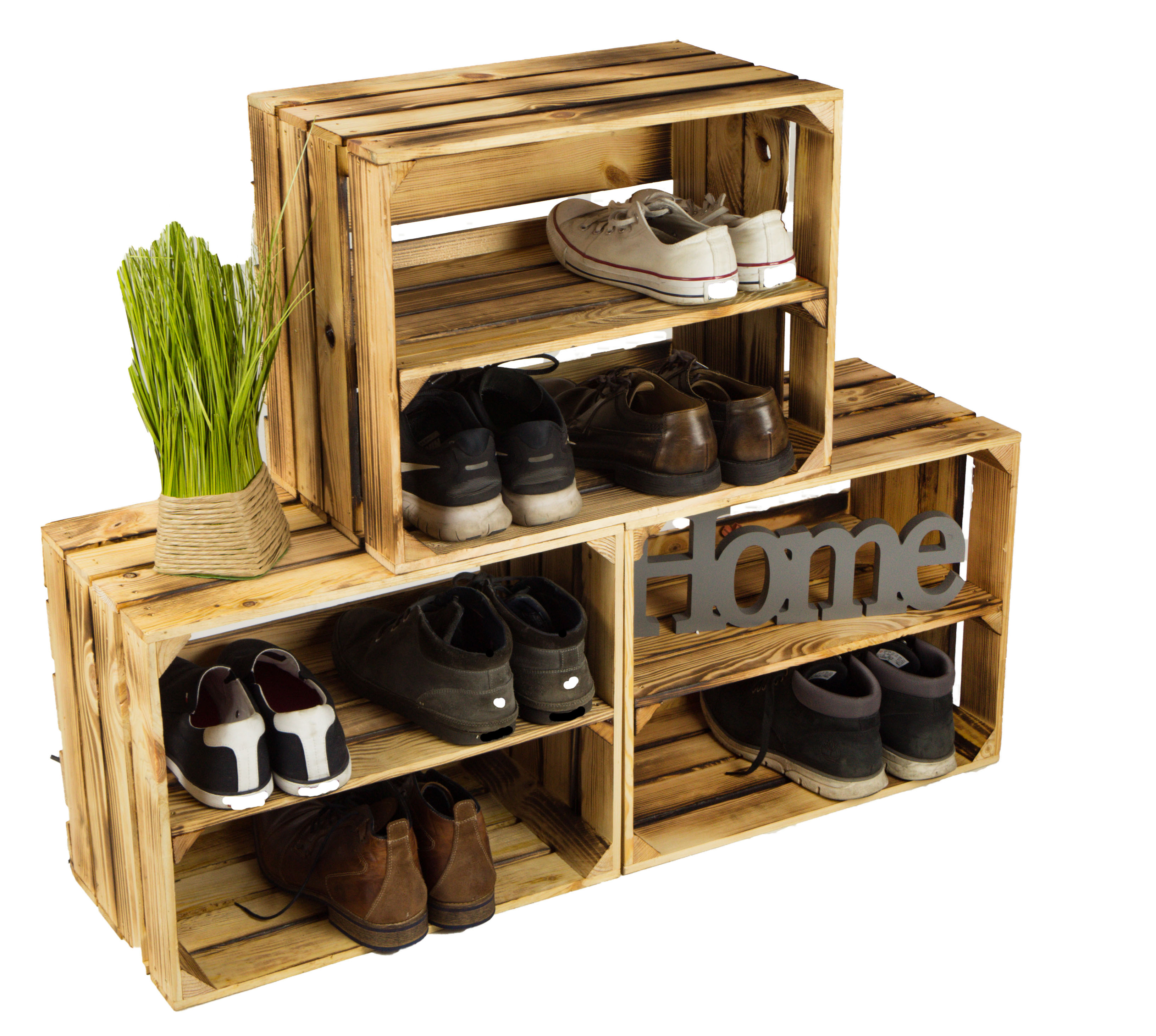 3er Set Johanna Obstkiste Schuhregal 50x40x30