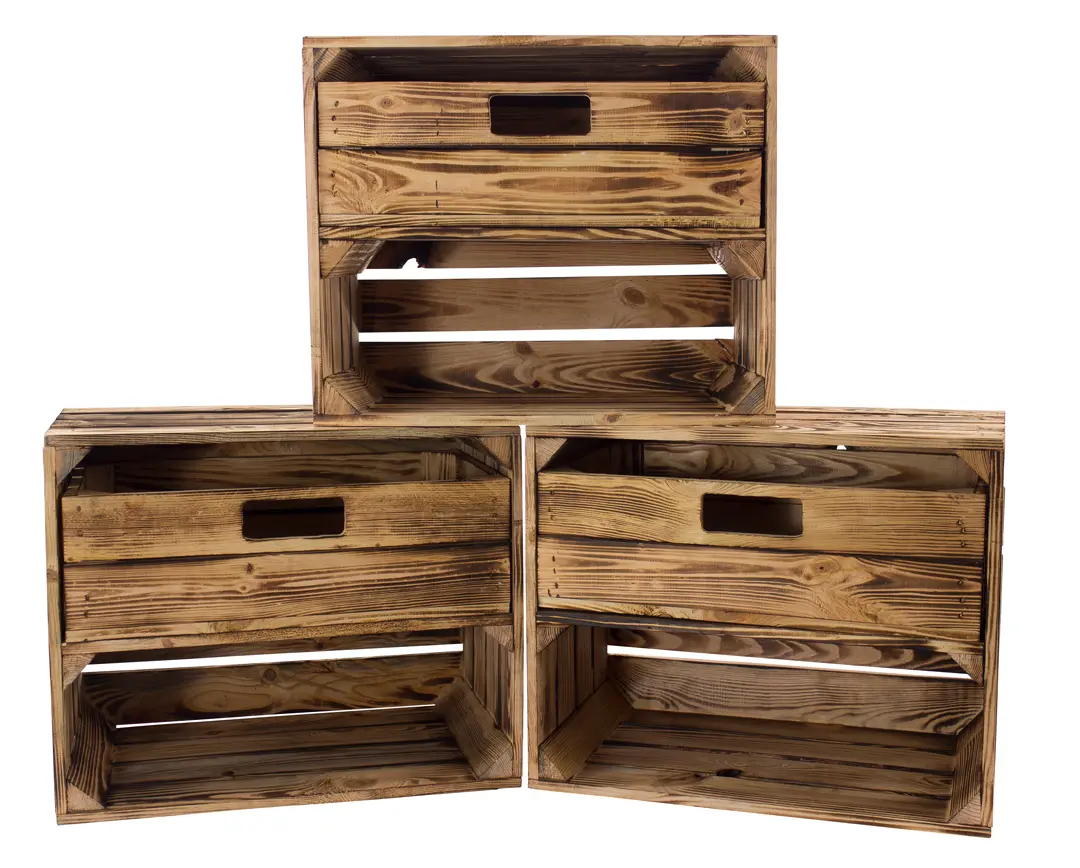 Geflammte Kiste mit Schublade 50x40x30cm Geflammte Kiste mit Schublade 50x40x30cm