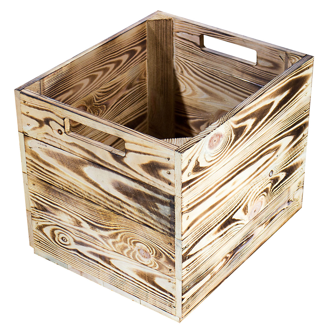 4x Holzkiste "Geflammt" inkl. Klettfunktion