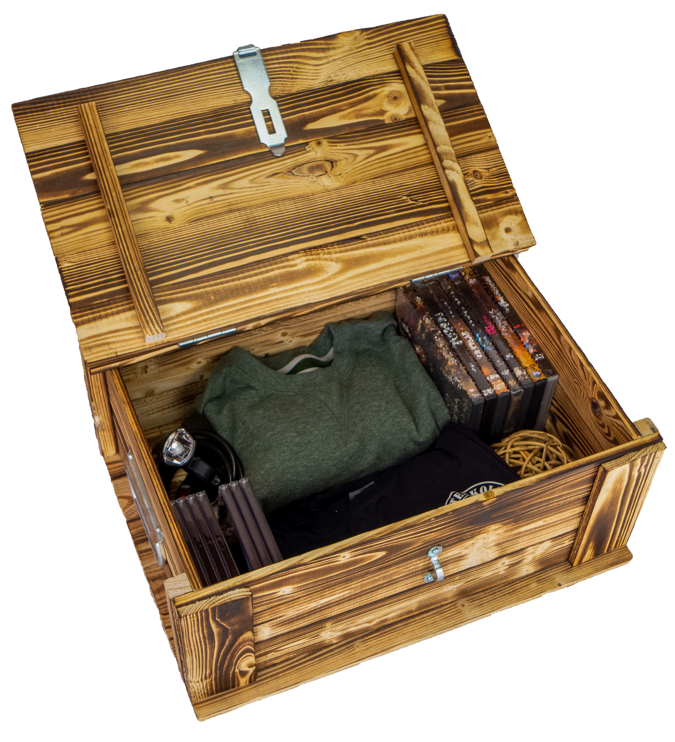 Holztruhe Hugo in geflammt mit Deckel 50 x 36 x 26cm Holztruhe Hugo in geflammt mit Deckel 50 x 36 x 26cm