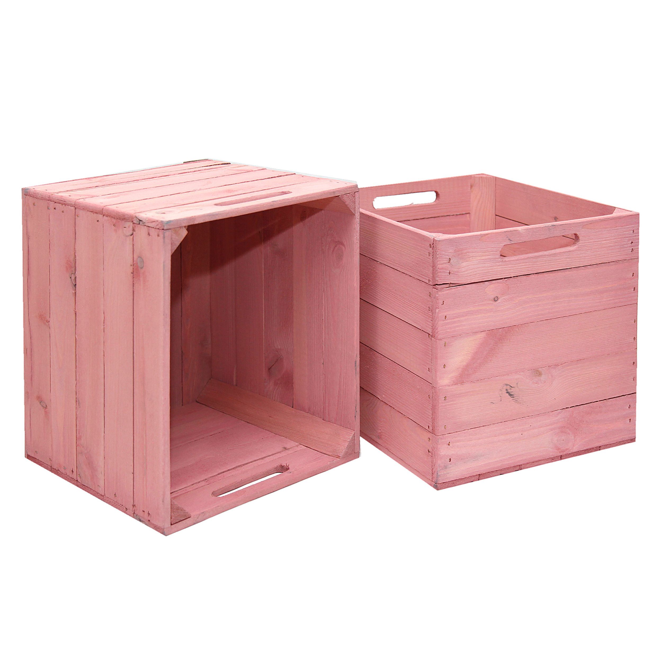 Holzkiste in Rosa für Kallax Regale 33x37,5x32,5cm Holzkiste in Rosa für Kallax Regale 33x37,5x32,5cm
