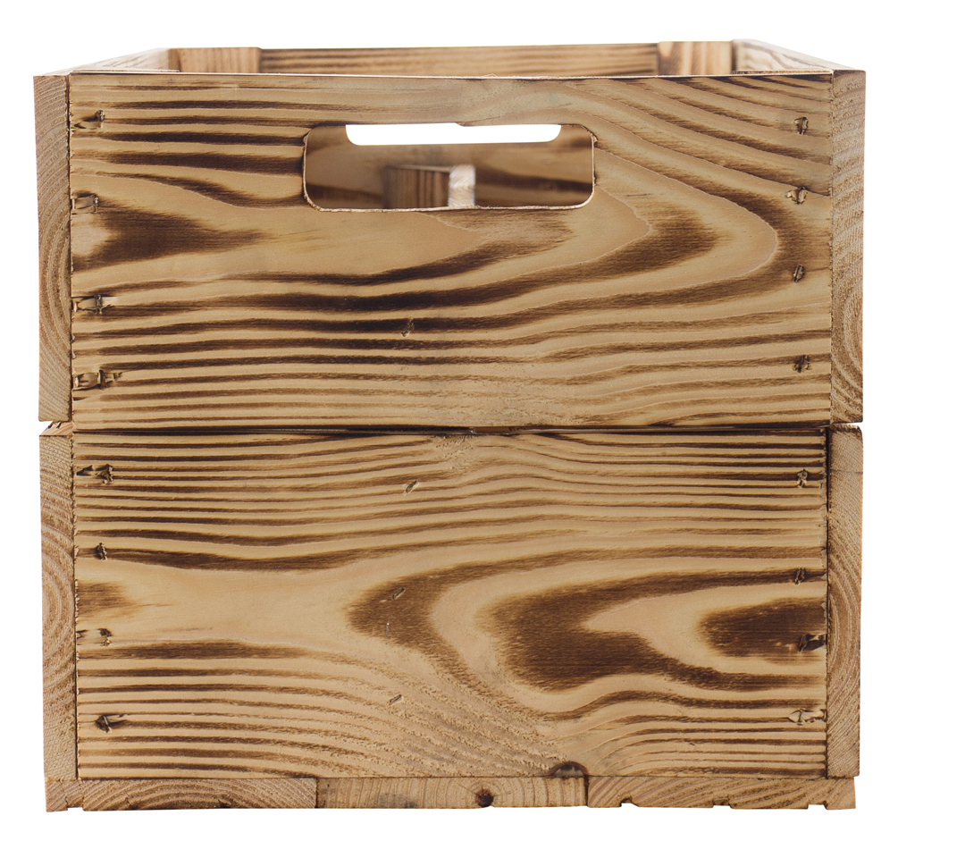 4 Stk. geflammte Birnenkiste mit Mittelbrett 49x30x28cm